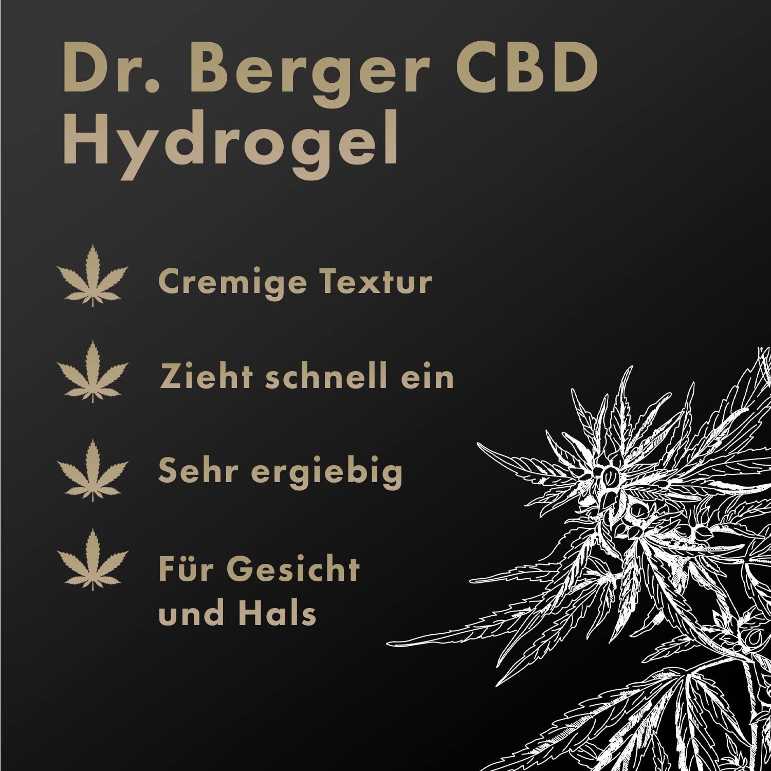Dr. Berger Hautcreme "Black Edition" Hydrogel 50 ml mit Hyaluronsäure, mit 500 mg CBD