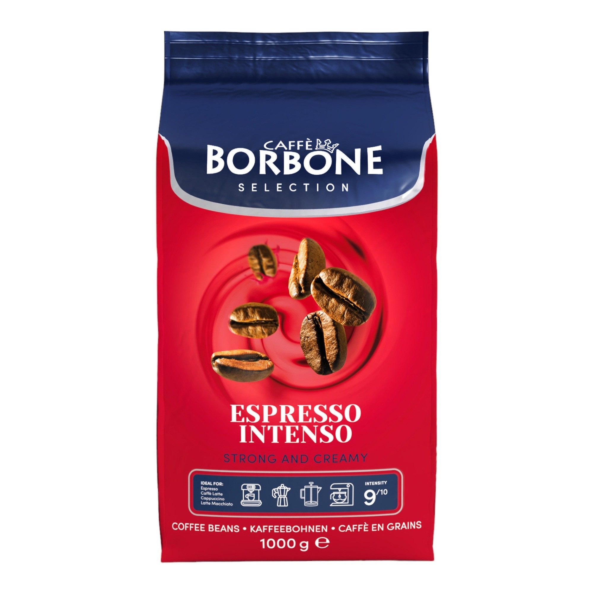 Caffè Borbone Kaffee Caffè Borbone Selection Espresso Intenso (1x 1000g), 1 x (Intenso Espresso 1Kg, Röstung Medium, Intensität 9/10, Ganze Kaffeebohnen)