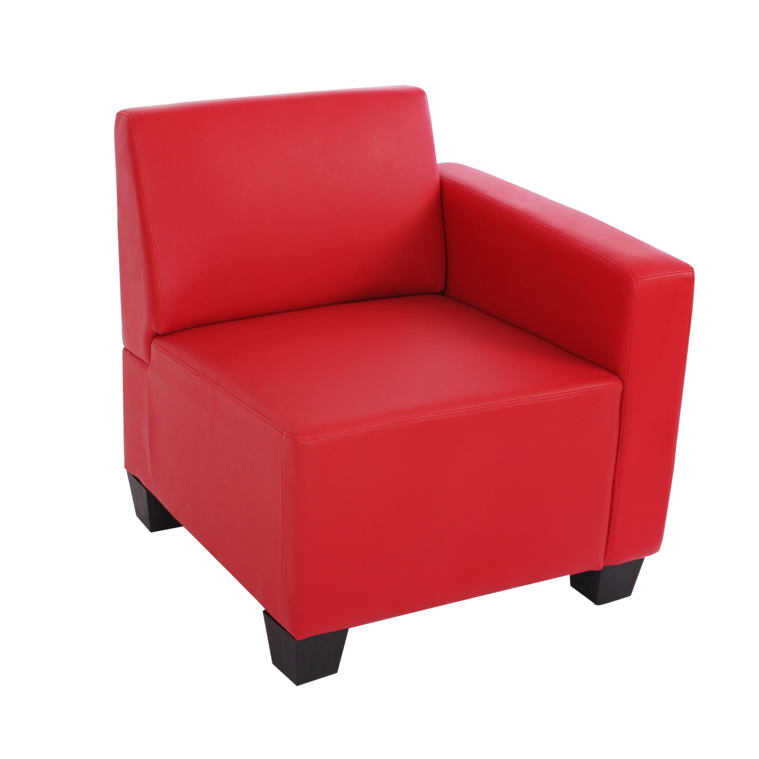 rot MCW Polsterung, weiteren mit 4-Sitzer | Moncalieri-4S, der Erweiterbar bequeme Elementen Lyon-Serie Set, rot