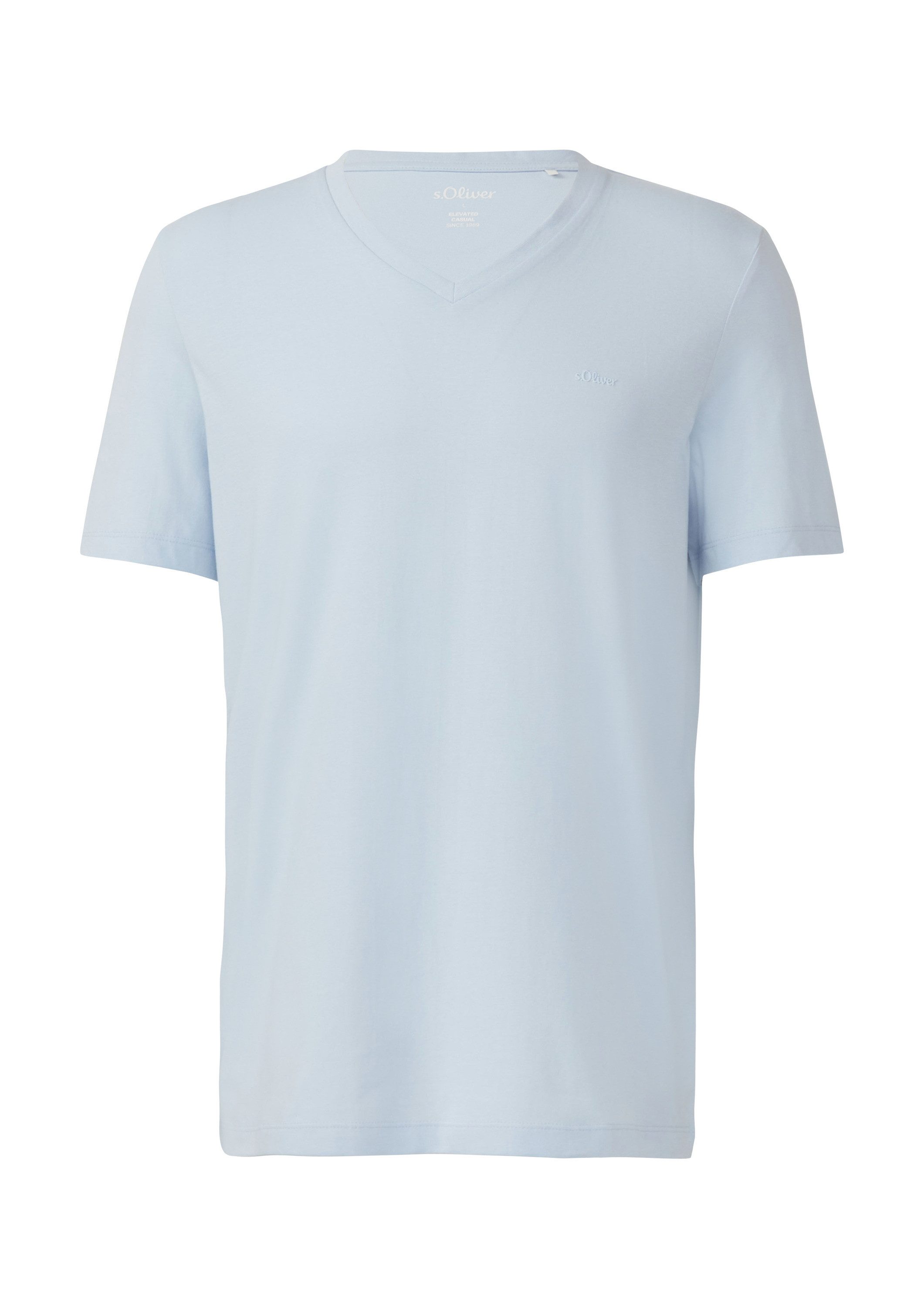 s.Oliver Kurzarmshirt T-Shirt Jersey-T-Shirt mit V-Ausschnitt günstig online kaufen