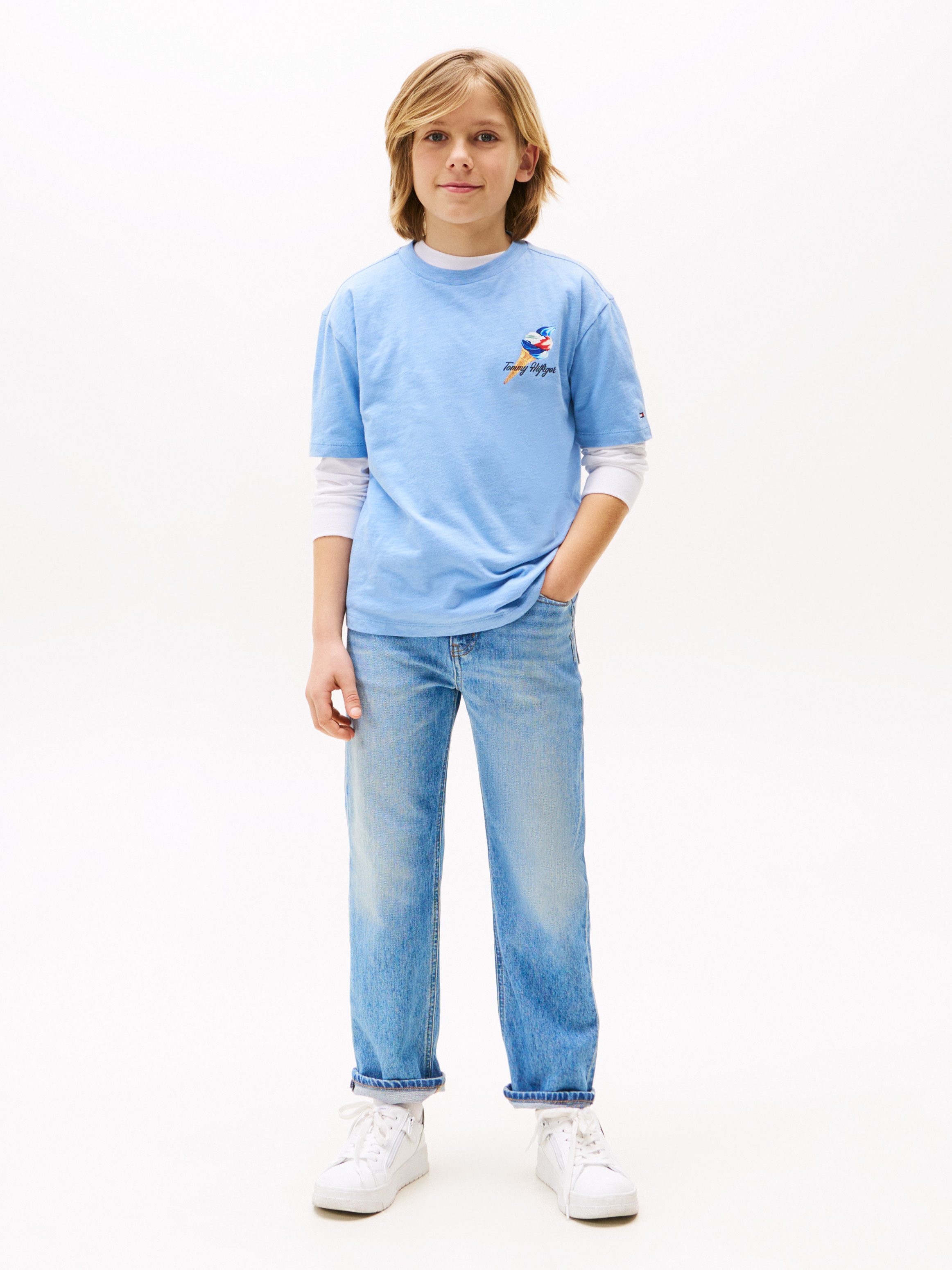 Tommy Hilfiger Stretch-Jeans SKATER LIGHT WASH DENIM für Kinder bis 16 Jahre, Skater-Form