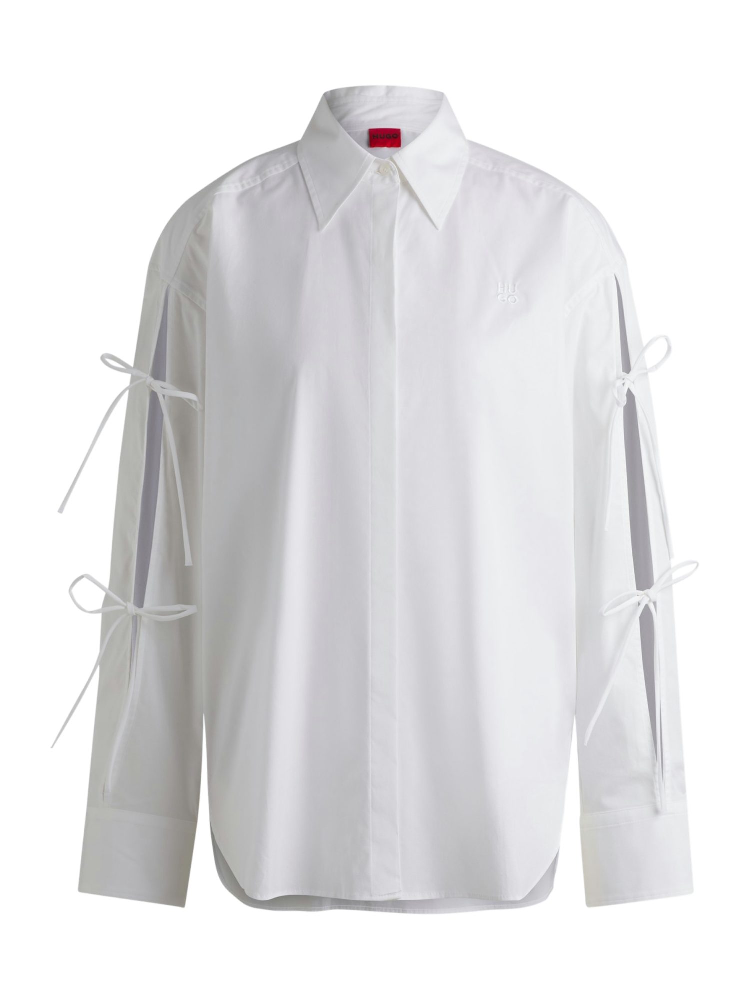 HUGO Blusenshirt HUGO Women RED weiß,Freizeit,Baumwolle,Unifarben,Kent,Lang,Oversized
