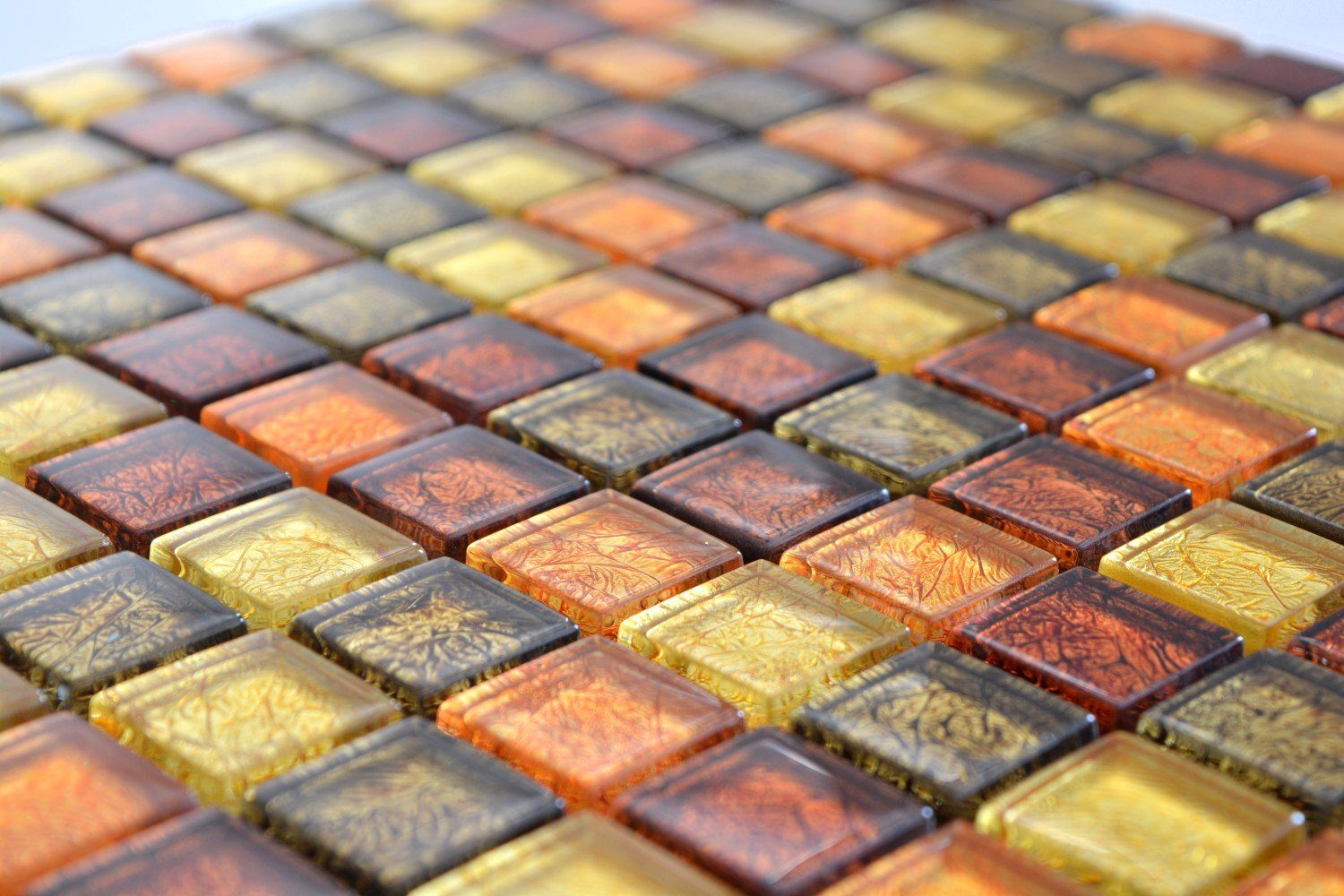 gold Crystal / glänzend Matten Glasmosaik 10 Mosaik Mosaikfliesen braun Mosani orange