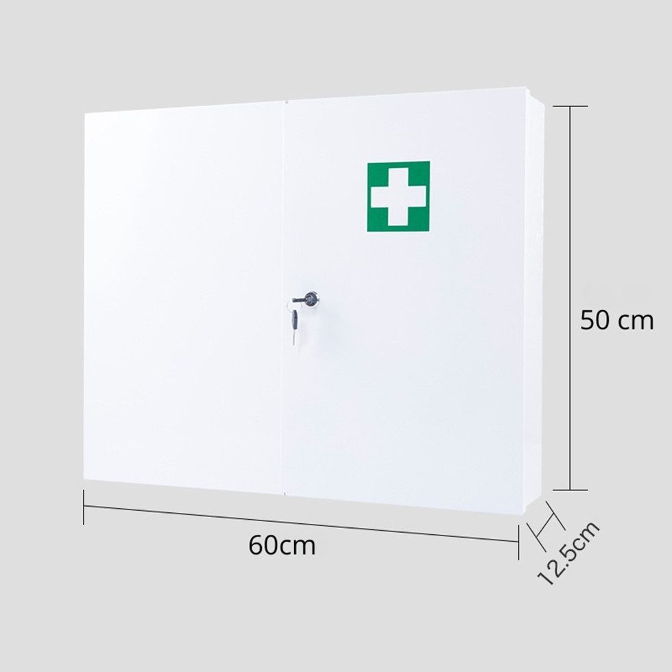 Euroshowers GmbH Medizinschrank Euroshowers Medizinschrank Stahl Doppeltürig 60x50 cm Weiß