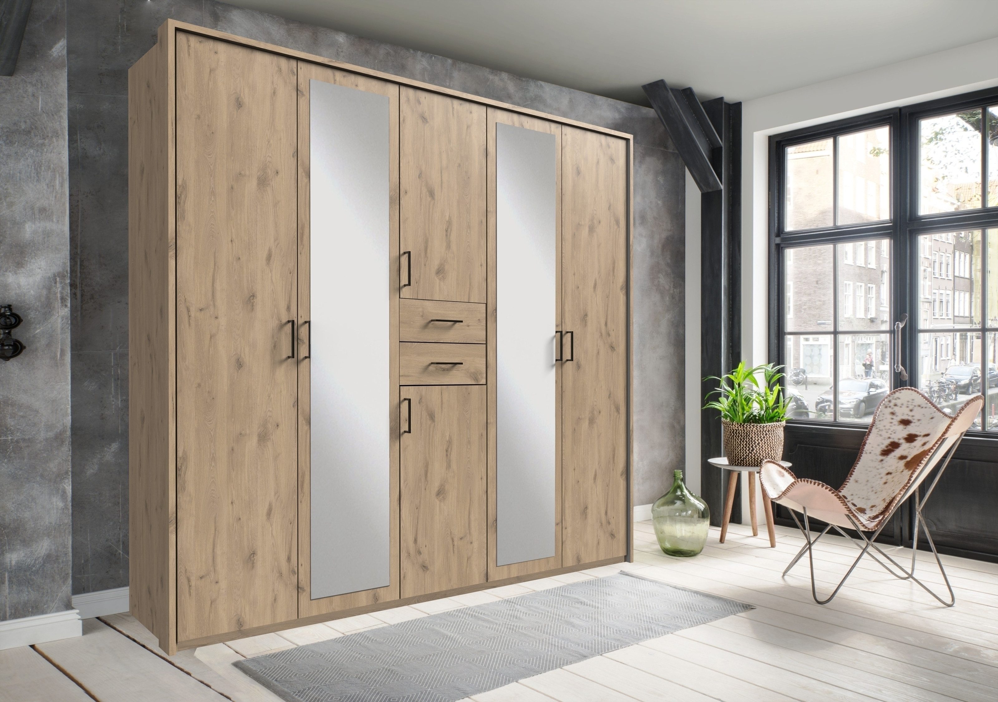 freiraum Schlafzimmer-Set Dillingen, (Kleiderschrank + Passepartoutrahmen), in Viking-oak-Nachbildung - 228x213x58cm (BxHxT)