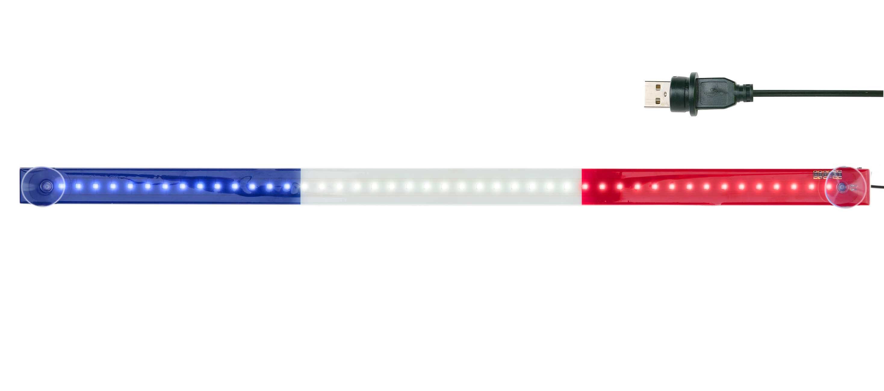 All Ride LED Lichtleiste LKW LED-Lichtleiste in blau, weiß, rot, Fahrerhausbeleuchtung, LED fest integriert, weiß, LKW LED Innenleuchte in den französischen Nationalfarben