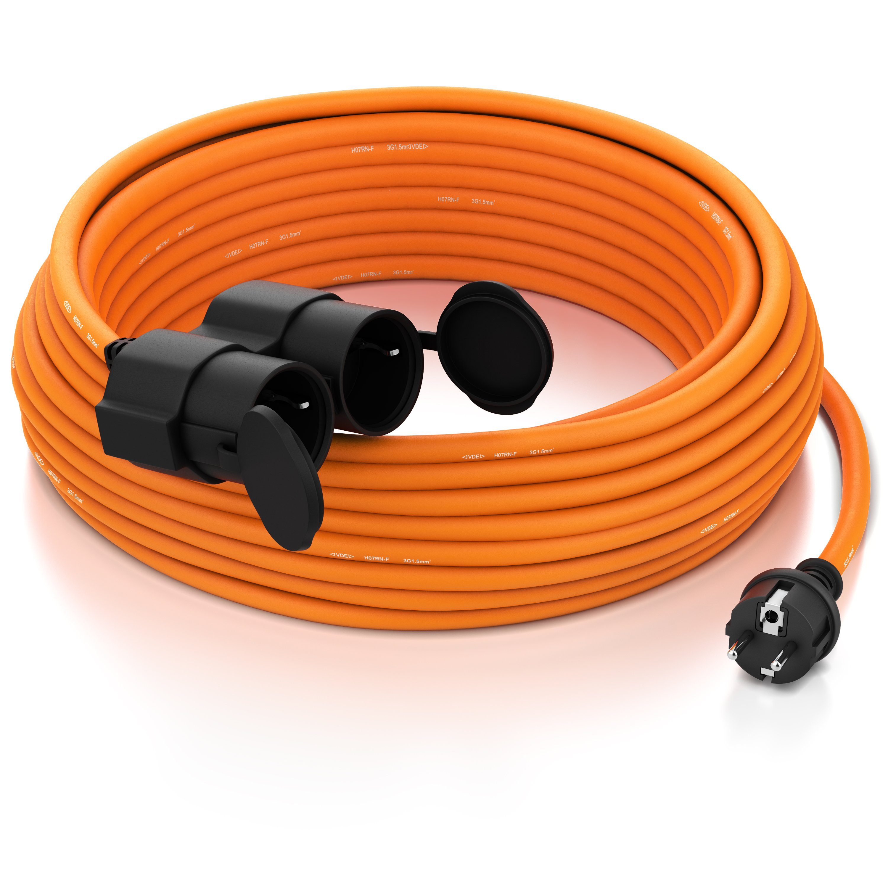 Verlängerungskabel 40 M, H07BQ-F 3x2,5 Mm², PUR-Kabel, Orange – Für Garten, Werkstatt & Baustelle