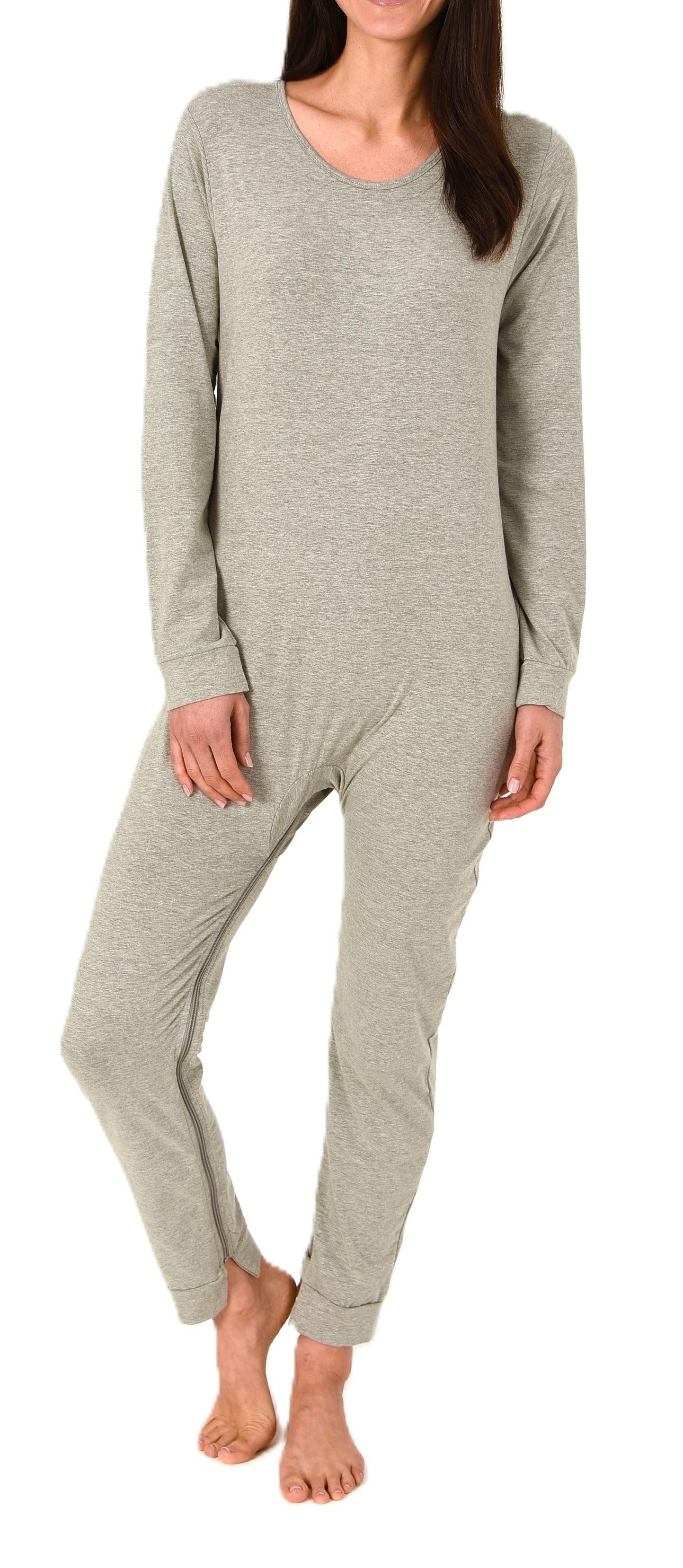 Normann Care Pyjama Pflegebody langarm – UNISEX – Einteiler mit Beinreißverschluss