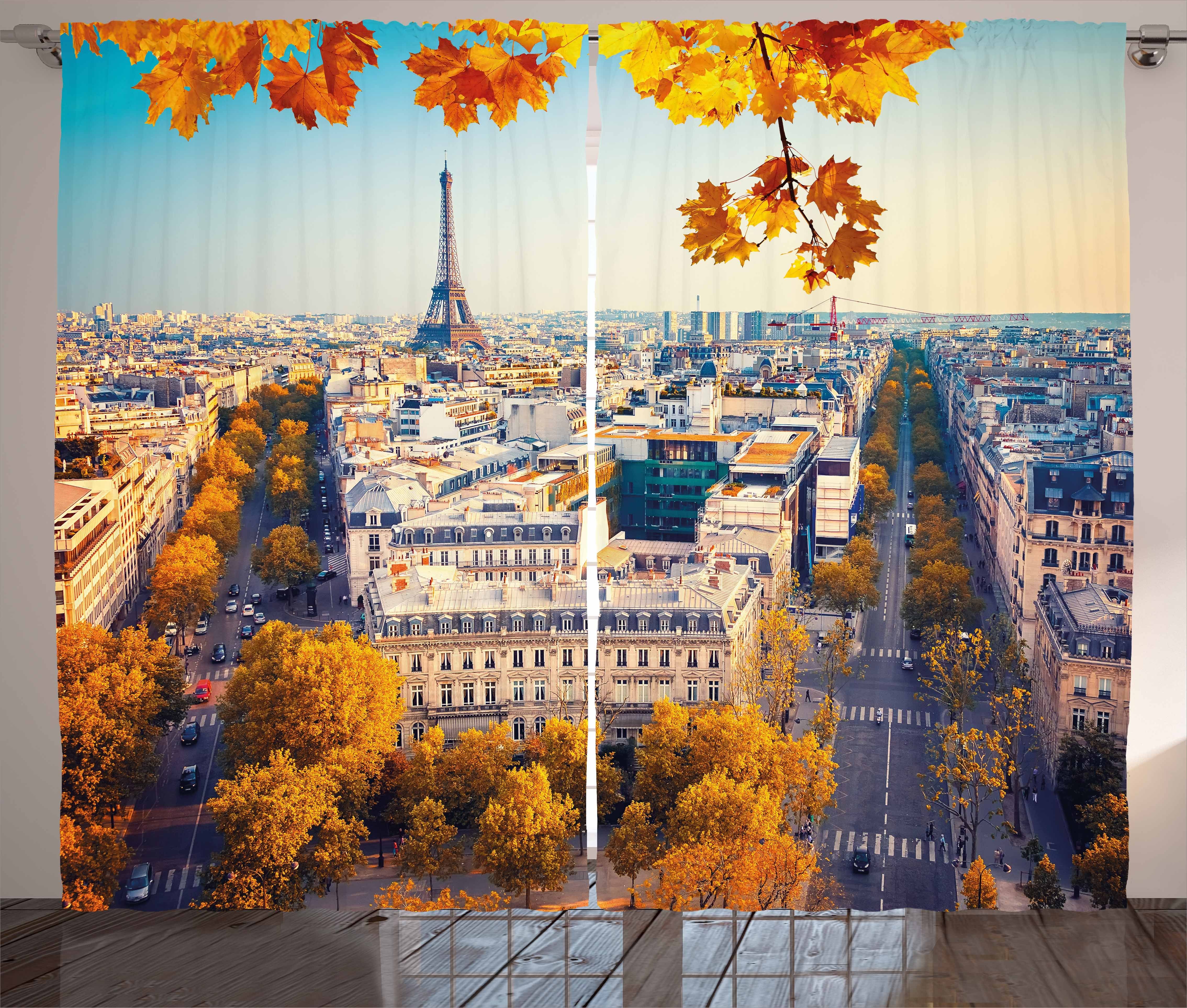 Kräuselband Vorhang Eiffelturm Haken, und Schlafzimmer mit Luftaufnahme Abakuhaus, Herbst Schlaufen Gardine