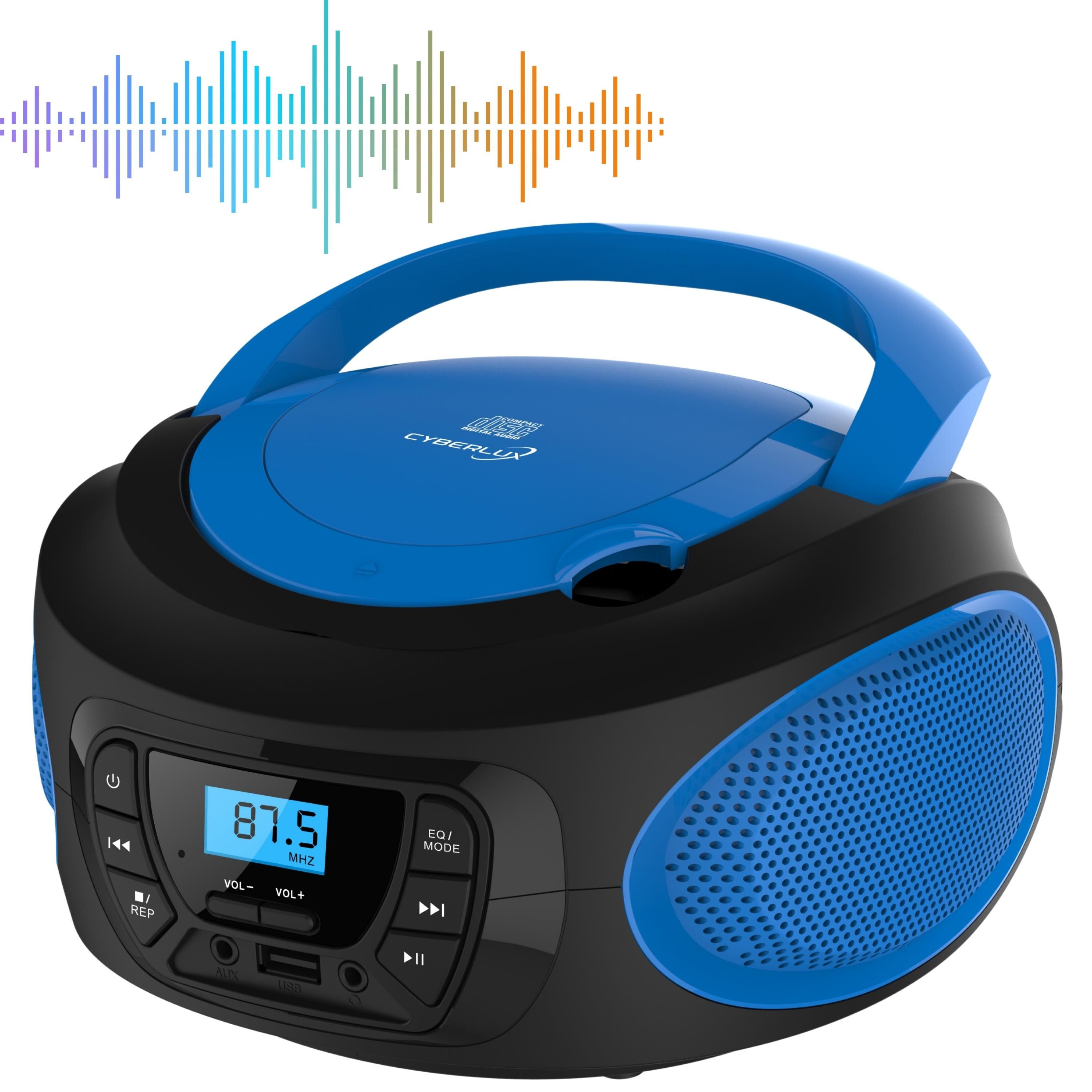 Cyberlux CL-610 tragbarer CD-Player (CD, Kinder CD Player tragbar, Boombox, Musikbox, FM Radio mit MP3 USB)