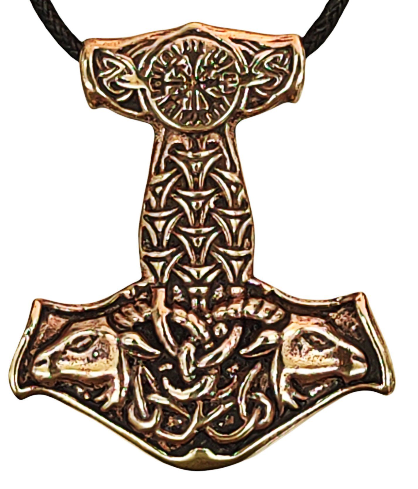 Kinder Accessoires Kiss of Leather Kettenanhänger großer massiver Bronze Thorshammer Thorhammer Thor Hammer Wikinger