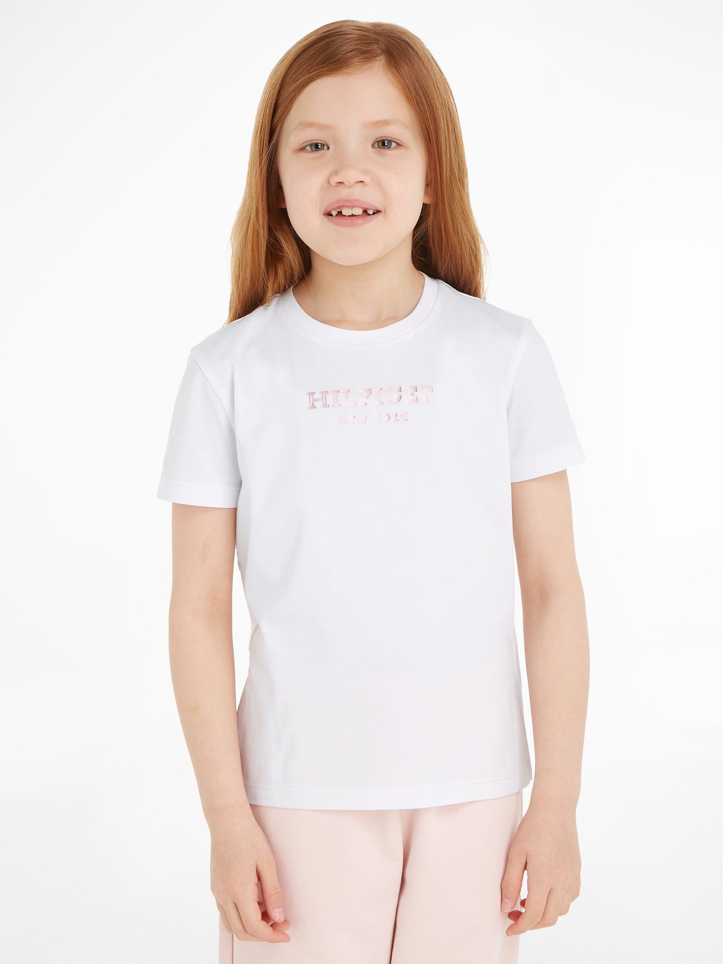 Tommy Hilfiger T-Shirt MONOTYPE FOIL PRINT TEE S/S mit Folienprint white