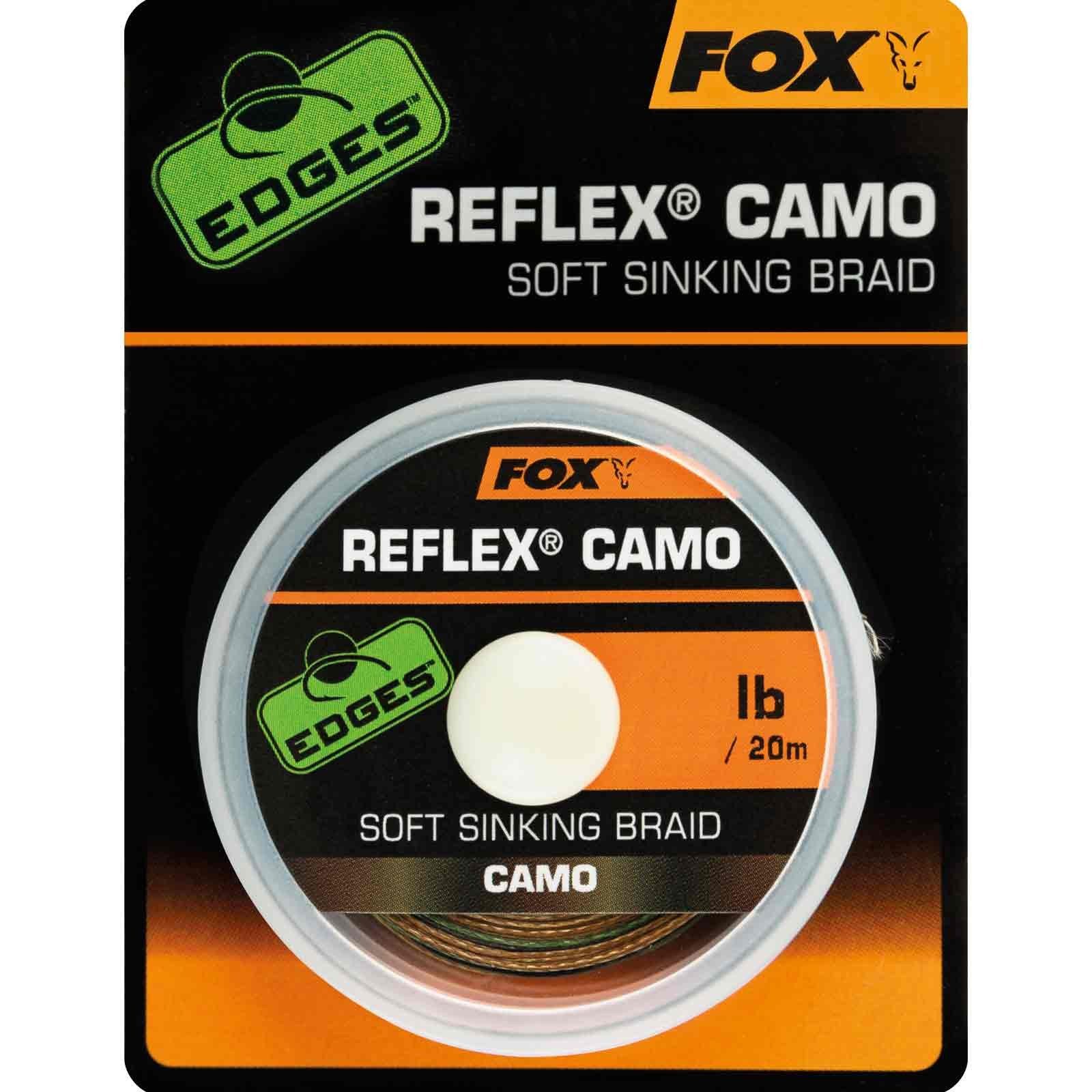 Länge, Fox Vorfachmaterial m 20 Soft Sinking Camo 25lb 20m Braid Vorfachschnur, Fox Reflex