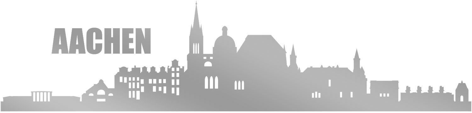 Aufkleber Aachen Skyline – 100x27 Cm, Azurblau, Wasserfest, Für Auto & Wohnmobil