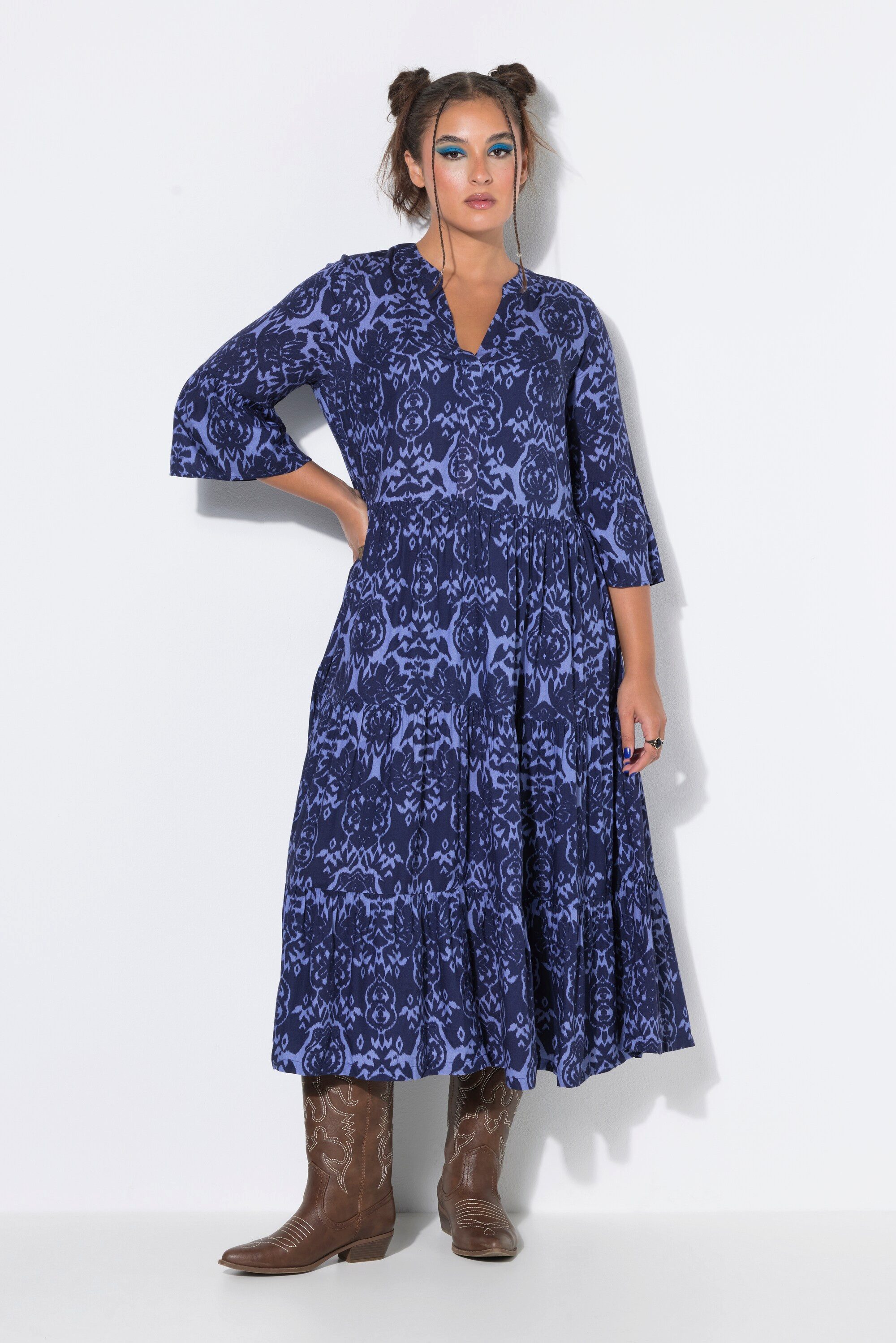 Studio Untold Midikleid Midikleid A-Line Alloverprint Volants