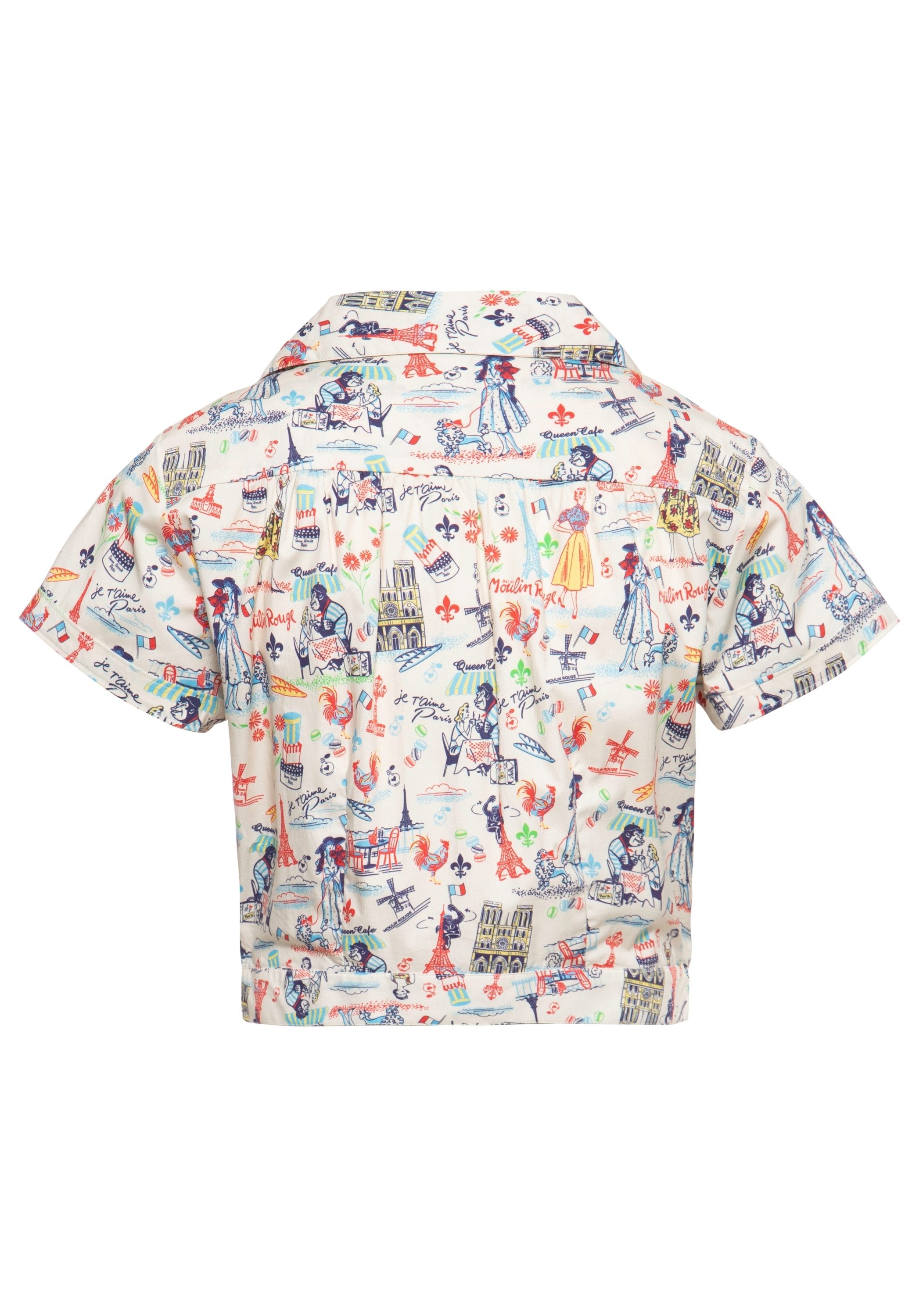 QueenKerosin Kurzarmbluse Paris mit Paris-Artwork günstig online kaufen