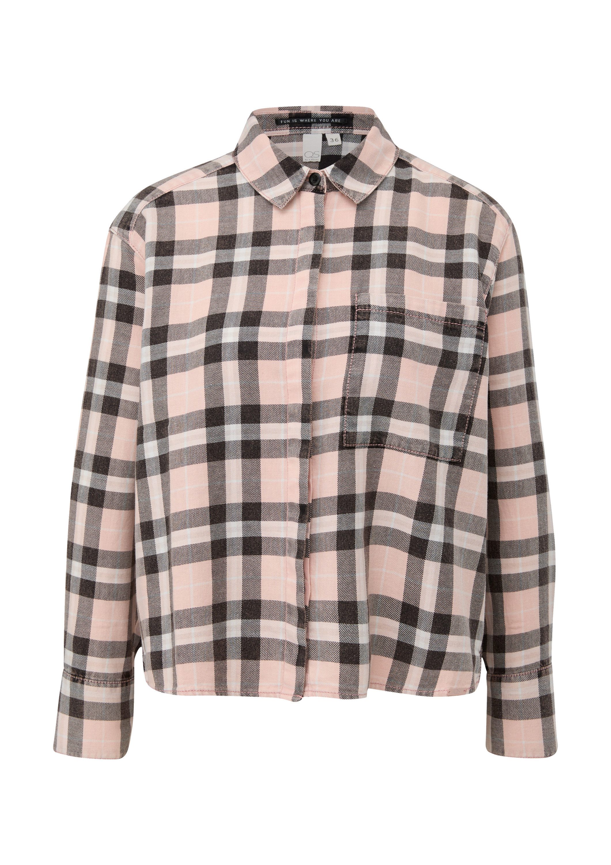 QS Langarmbluse Bluse Hemdbluse aus Twill günstig online kaufen