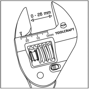 TOOLCRAFT Gabelschlüssel Rollgabelschlüssel mit Ratschenfunktion 0 - 26 mm