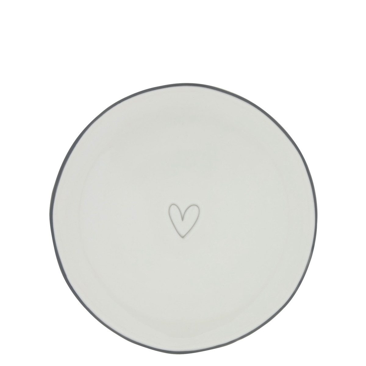 Bastion Collections Kuchenteller Kuchenteller Heart Keramik weiß grau D19cm