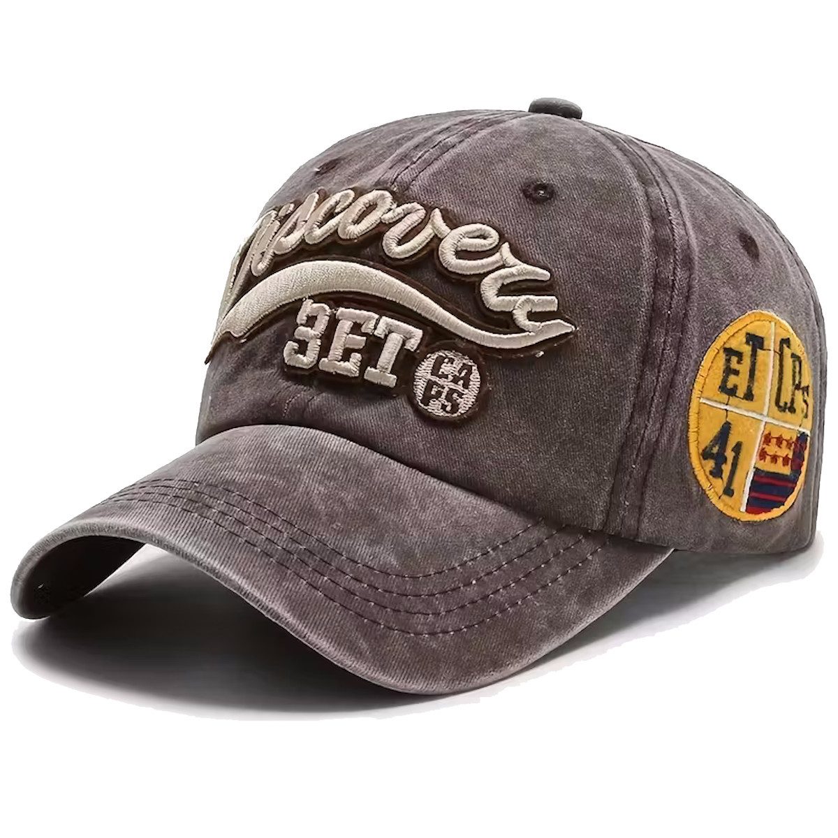 Sporty Baseball Cap Classic Discovery Vintage Style Used Washed Look Retro Baseballcap vintage Look