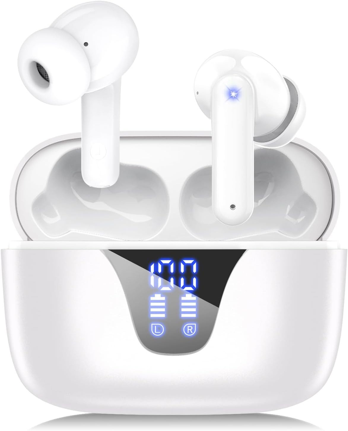BANLVS Bluetooth Kopfhörer, Kopfhörer Kabellos Bluetooth 5.3 In Ear Kopfhörer In-Ear-Kopfhörer (Kabellos Bluetooth 5.3 mit 50H Tiefer Bass, Kabellose Kopfhörer Noise Cancelling Earbuds, 4 ENC Mic./50 Std Spielzeit/IPX7 Wasserdicht/Intensiver Bass/USB-C)