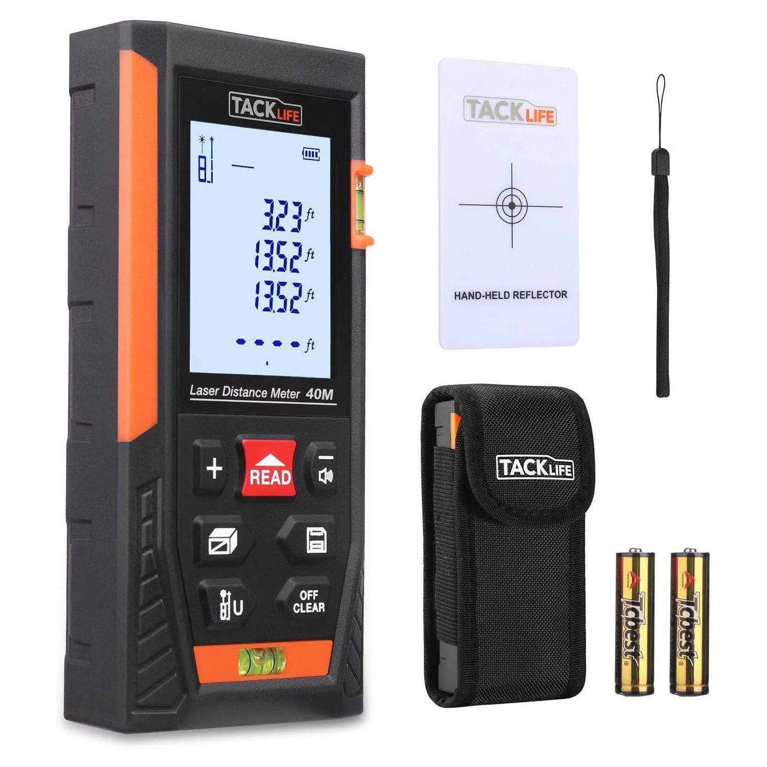 TACKLIFE Entfernungsmesser, Laser Distanzmesser mit LCD & Pythagoras Modus