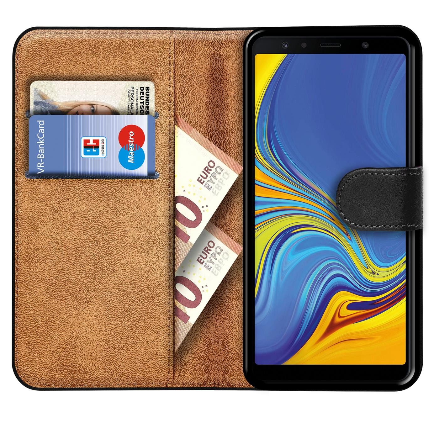 CoolGadget Handyhülle Book Case Handy Tasche für Samsung Galaxy A7 2018 6 Zoll, Hülle Klapphülle Flip Cover für Samsung A7 2018 Schutzhülle stoßfest