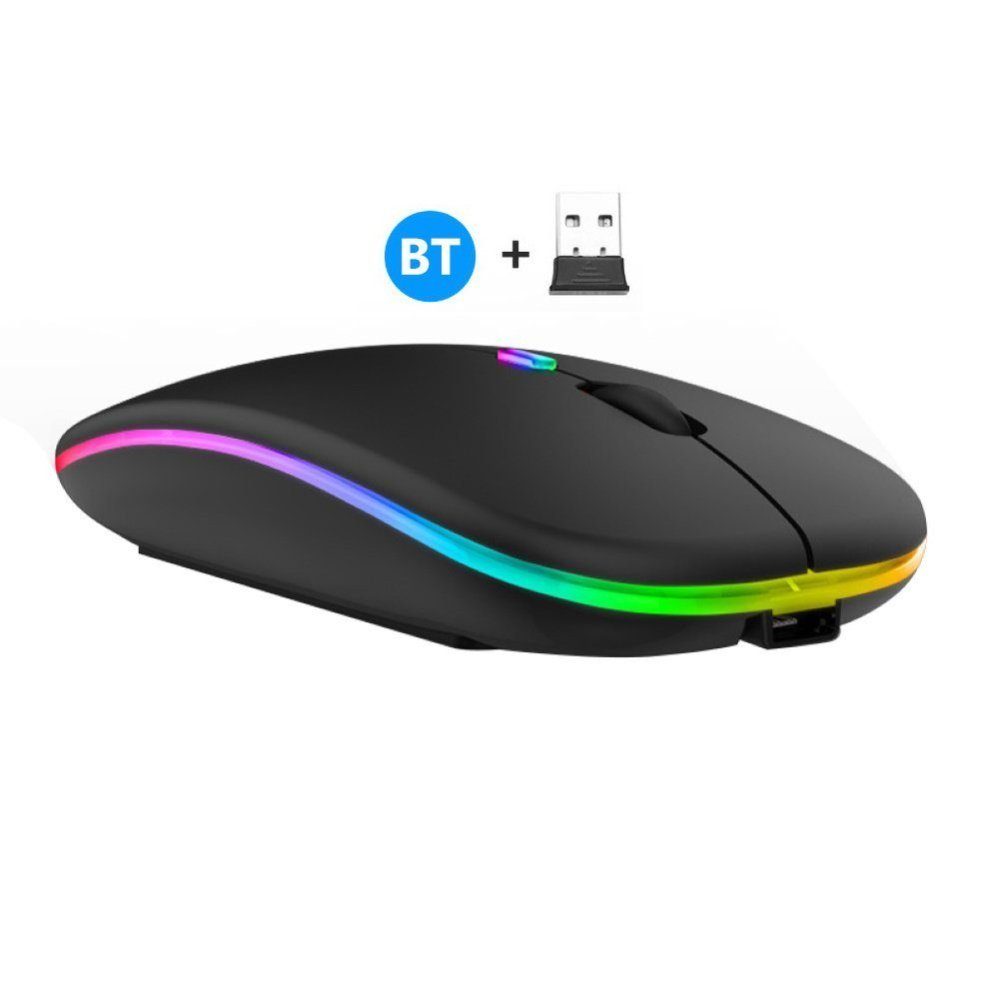 AURUM Drahtlose Bluetooth Wireless Maus mit Farbwechsel PC Computer Laptop  Maus