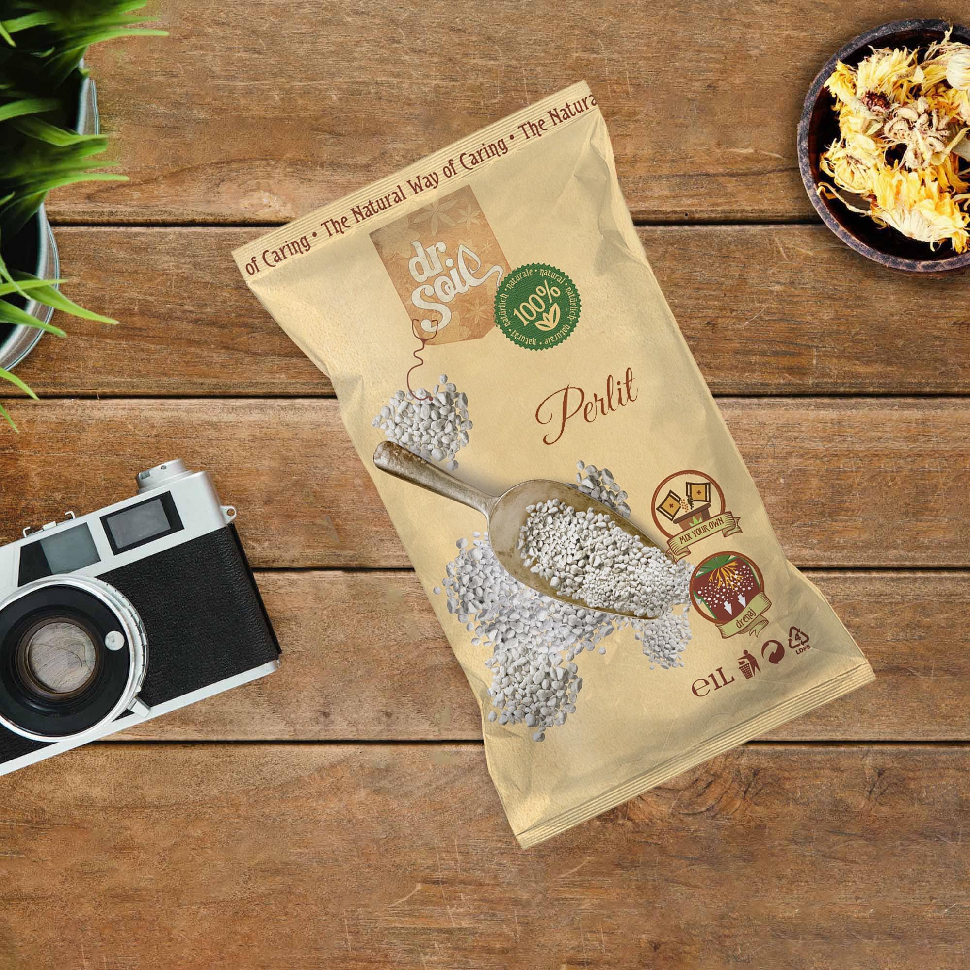 dr. Soil Gartenbau-Perlite Garten-Perlite Bodenauflockerung & Drainage, 1L