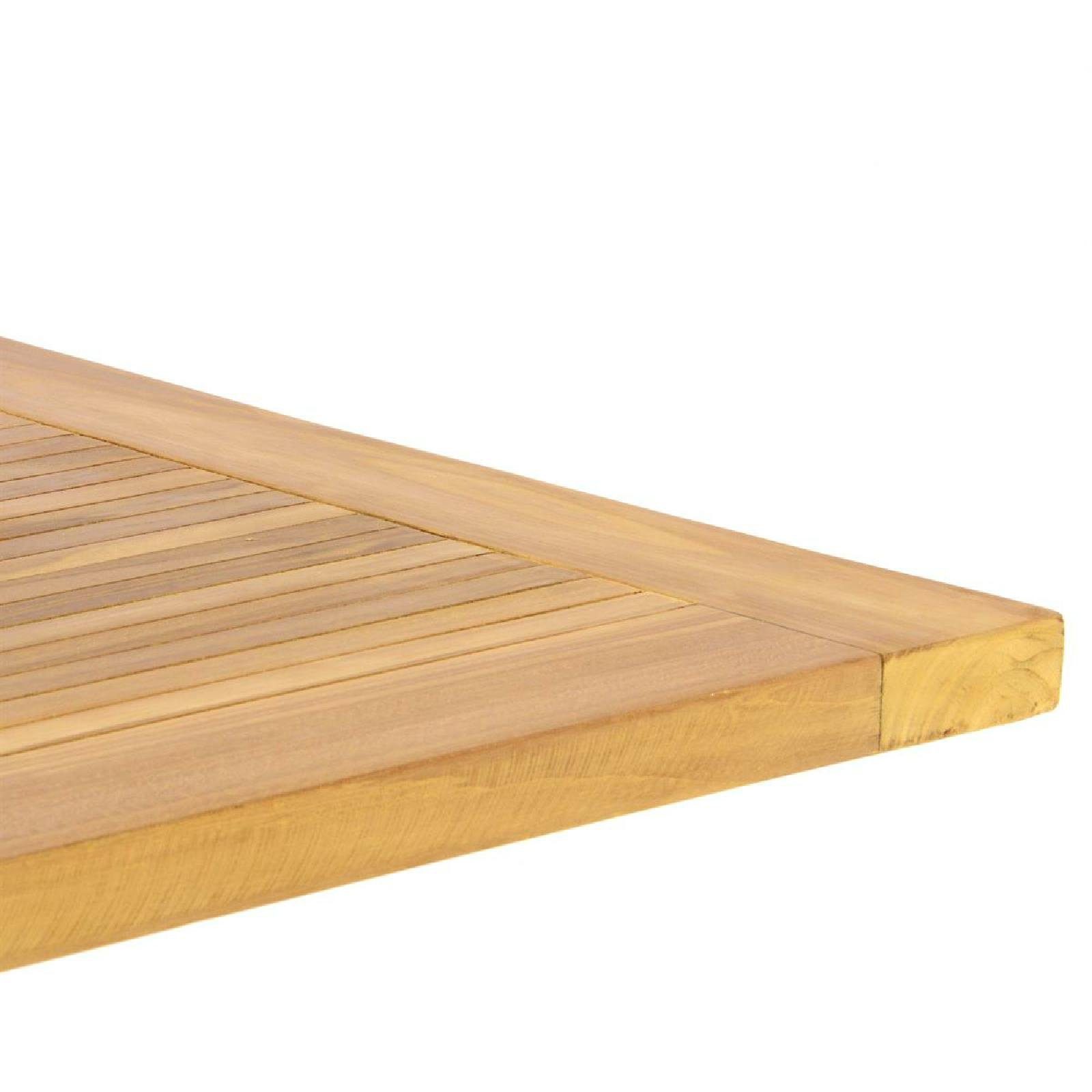 VCM Gartentisch Balkontisch Teak H. 75 x B. 65 x T. 135 cm, Klapptisch, hochwertig Teak Holz – Bild 2 von 5