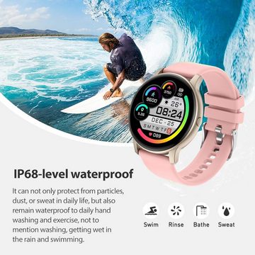 findtime Smartwatch (1,3 Zoll, Android, iOS), IP68 Wasserdicht Fitness Tracker mit Schlafmonitor Schrittzähler Uhr
