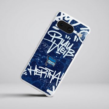 DeinDesign Handyhülle Hertha BSC Graffiti Offizielles Lizenzprodukt Street Graffiti, Google Pixel 8 Silikon Hülle Bumper Case Handy Schutzhülle