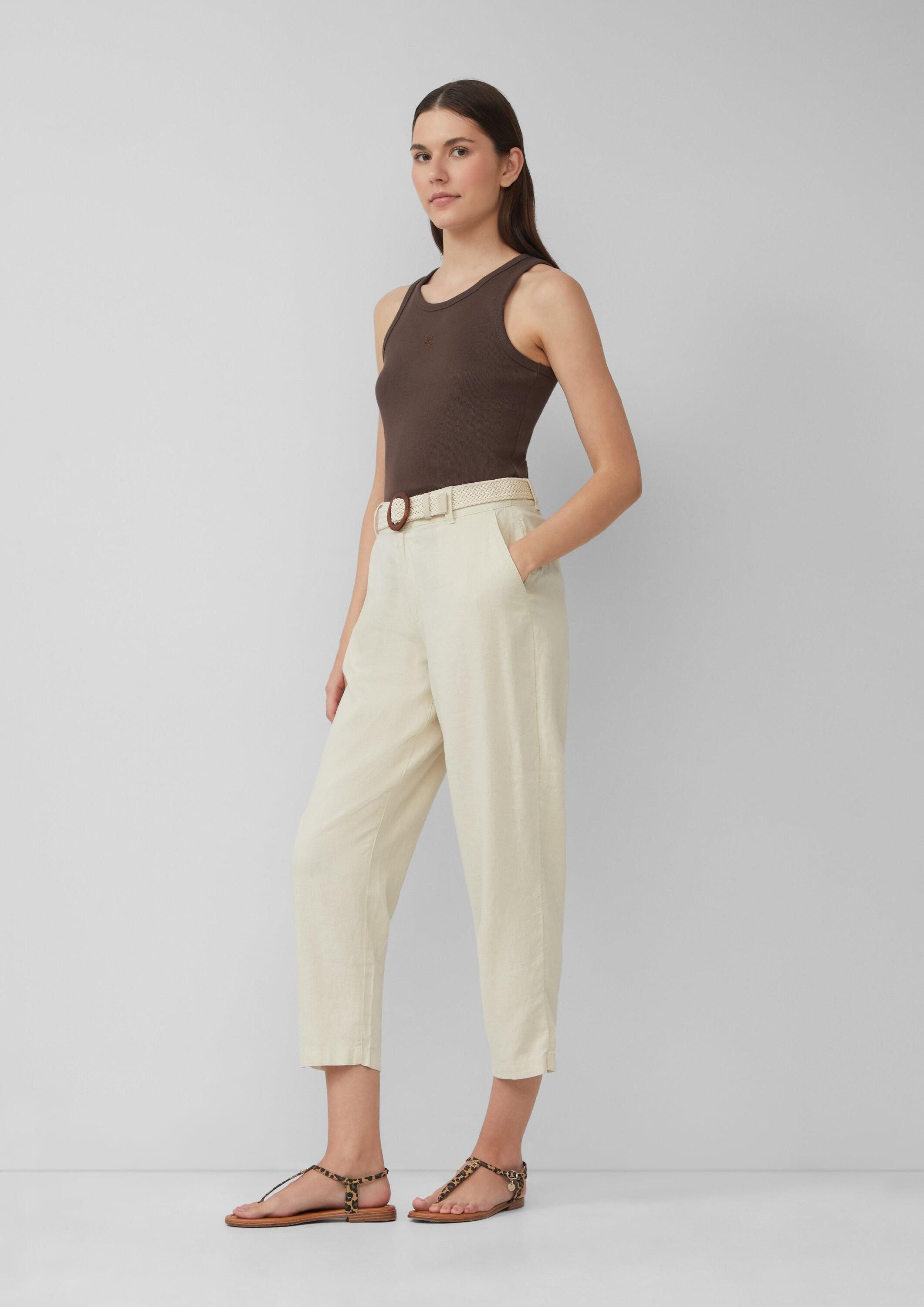 s.Oliver 7/8-Hose Hose Cropped Chino aus Leinenmix mit geflochtenem Gürtel günstig online kaufen