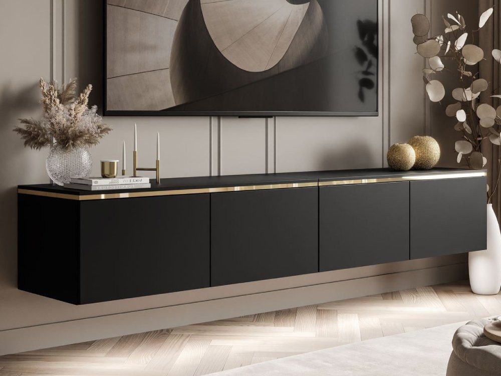 ALLHOUSE24 TV-Schrank NELLY Metallbeine LED Beleuchtung günstig online kaufen