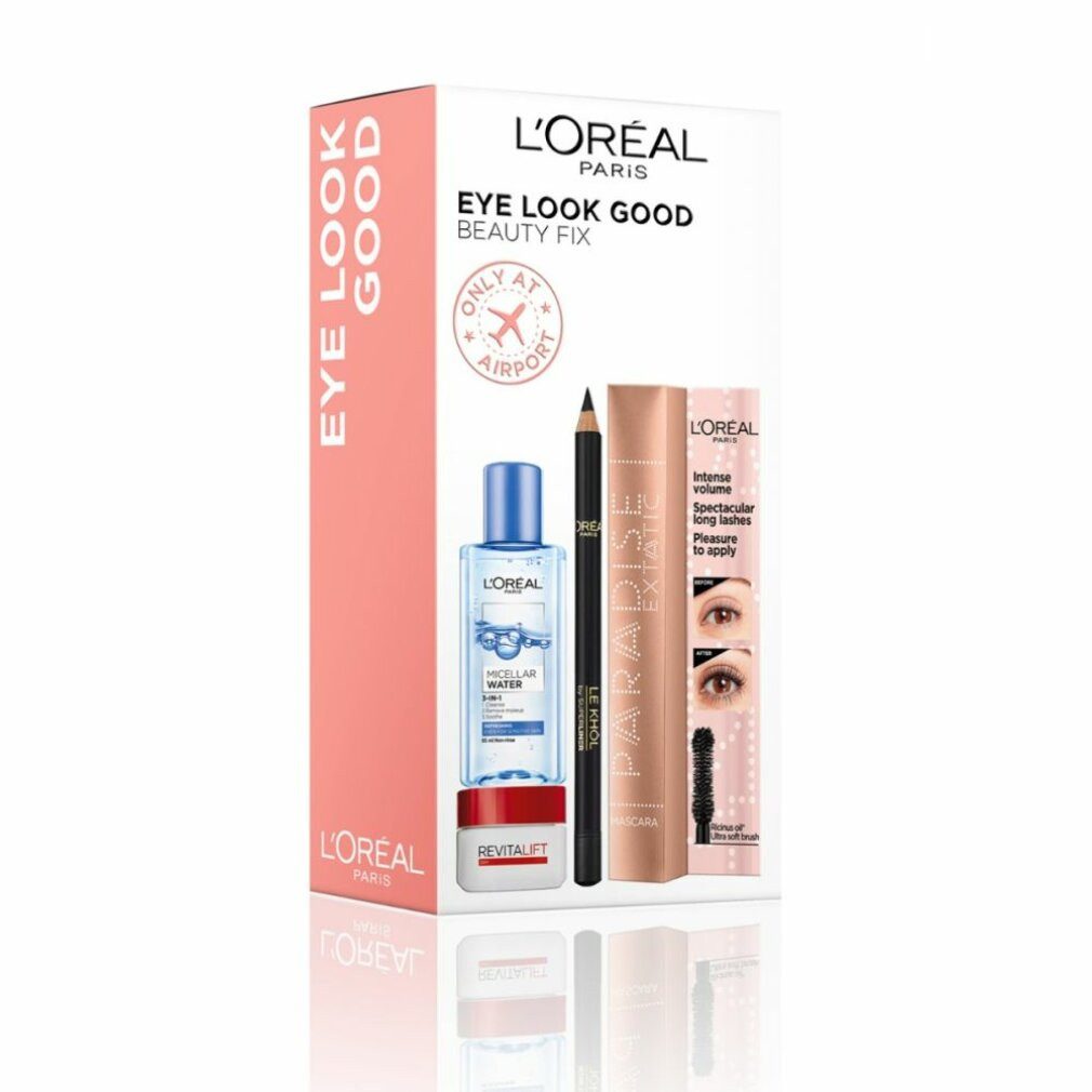 L'Oreal Deutschland Hautpflege-Set Eye Look Good Set Mizellenwasser 95ml/Mascara 6,4ml/Eyeliner 1,2g
