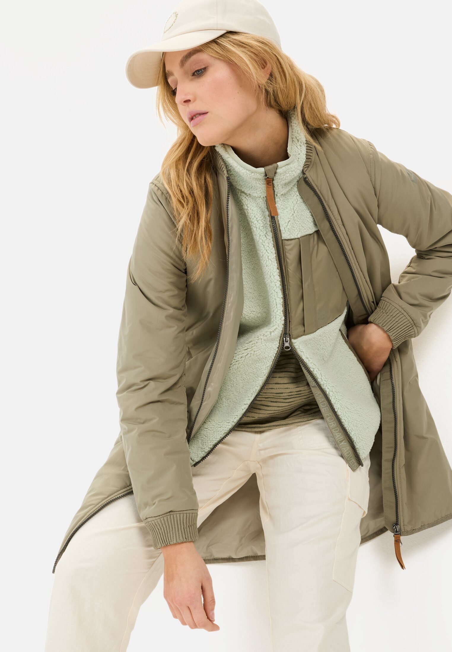 camel active Langjacke aus recyceltem Polyester Langarm