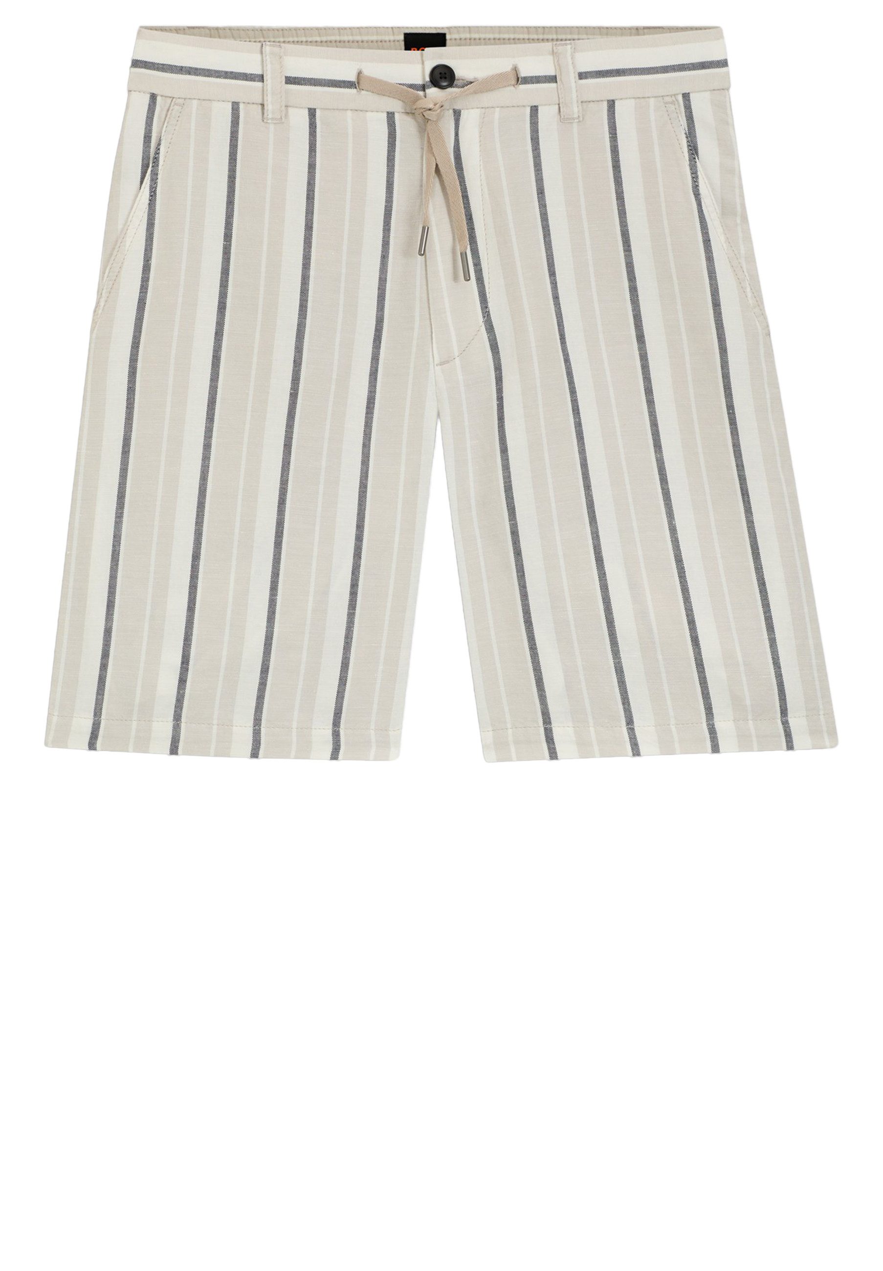 Shorts aus Leinen-Baumwoll-Mix mit Streifen-Muster