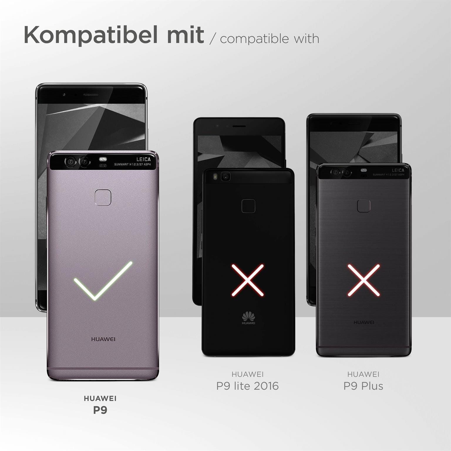 ONEFLOW Handyhülle für Huawei P9 Hülle Dünn SlimShield Pro Schwarz 5,2 Zoll, Backcover TPU Case Handyhülle minimalistisch Schutzhülle Erhöhter Rand