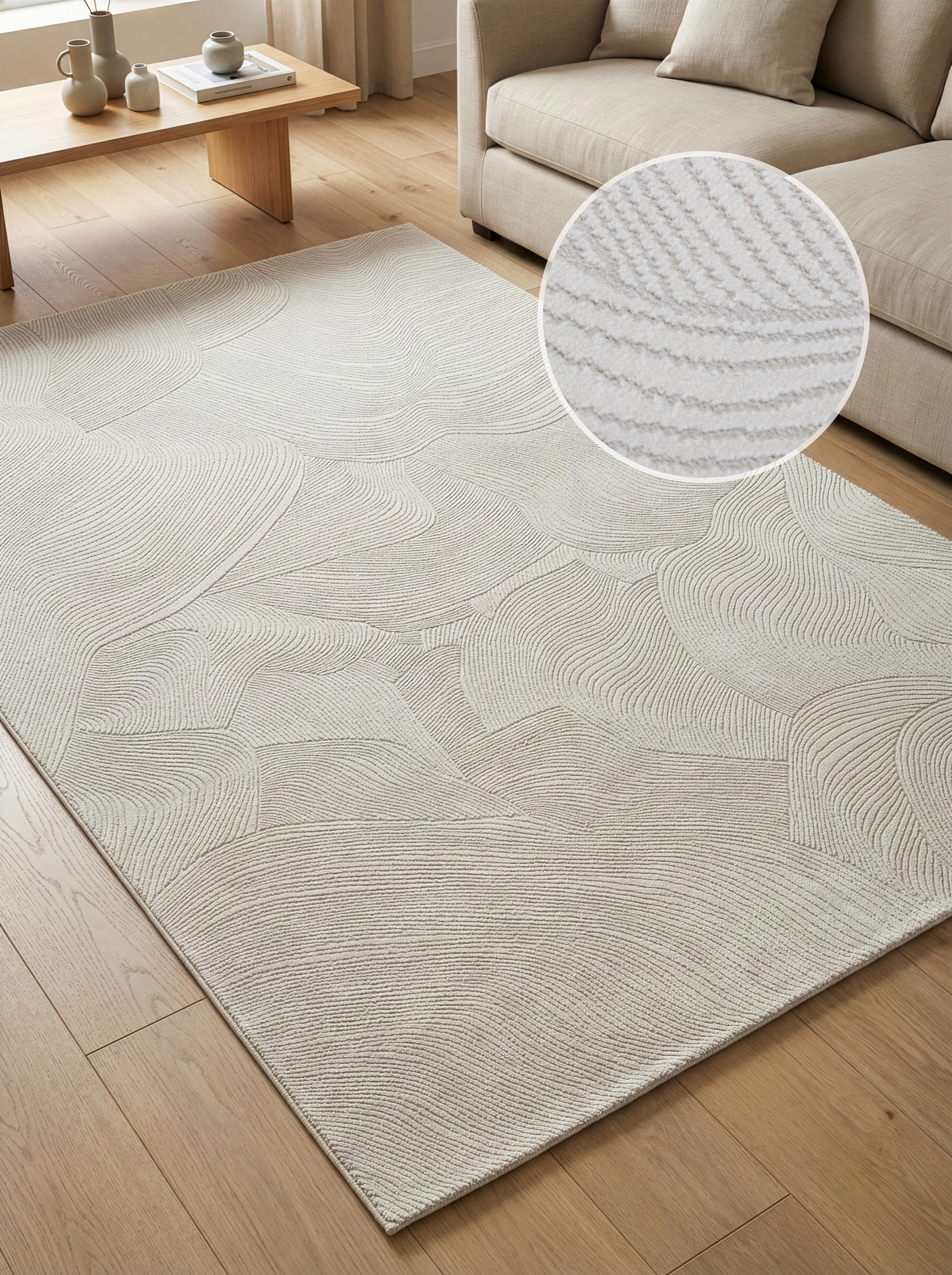 Calvin Klein home Teppich Essential, Designerteppich, Wellendesign, rechteckig, Höhe: 7 mm, modern, elegantes Muster, Wohnzimmer, Schlafzimmer, Esszimmer