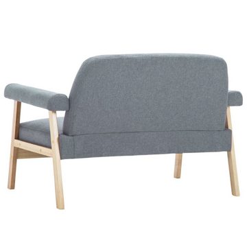 vidaXL Sofa 2-Sitzer-Sofa Stoff Hellgrau