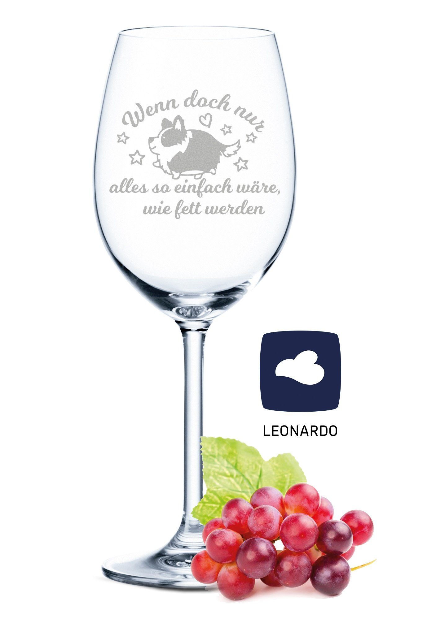 GRAVURZEILE Rotweinglas Leonardo Weinglas mit Gravur - Wenn doch nur alles so einfach wäre, Glas, lustiges, graviertes Geschenk für Partner, Freunde & Familie