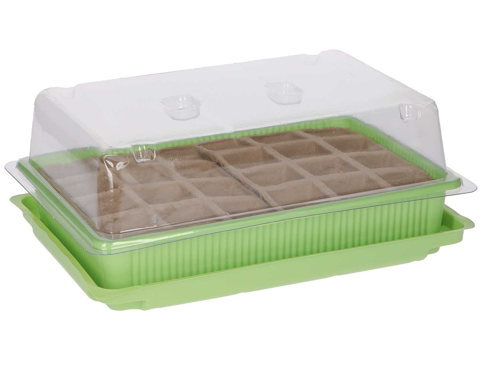 Kinzo Anzuchttopf Töpfe zum Samen säen (transparente Abdeckung, mit Wasserabfluss und Bewässerungsschale), Anzuchttopf