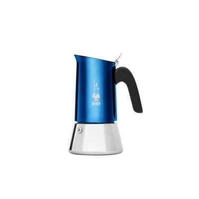 BIALETTI Espressokocher New Venus, 0.235l Kaffeekanne, 6 Tassen, Edelstahl, Kaffeekocher, Espressokanne, Kaffeebereiter, Espresso Maker, Camping, blau