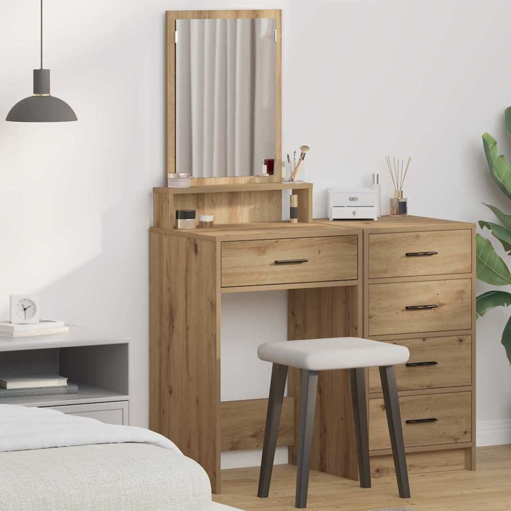 vidaXL Schminktisch Schminktisch Artisan-Eiche 50 x 41 x 140 cm Holzwerkstoff (1-St) – Bild 2 von 5