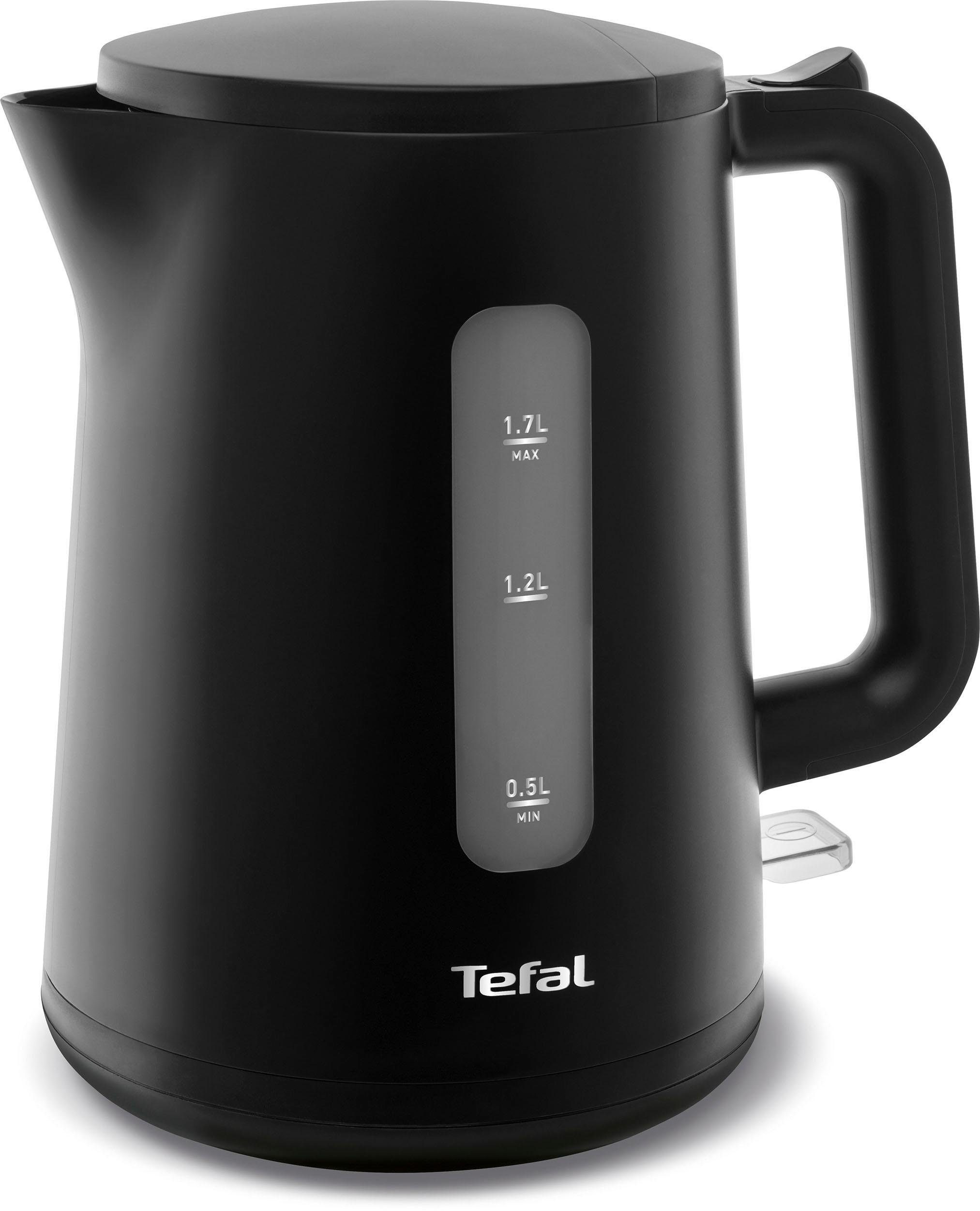 Tefal Wasserkocher KO2008 Principio Select, 1,7 l, 2400 W, Automatischer Ein-/Ausschalter, Antikalk-Filter, schwarz Matt