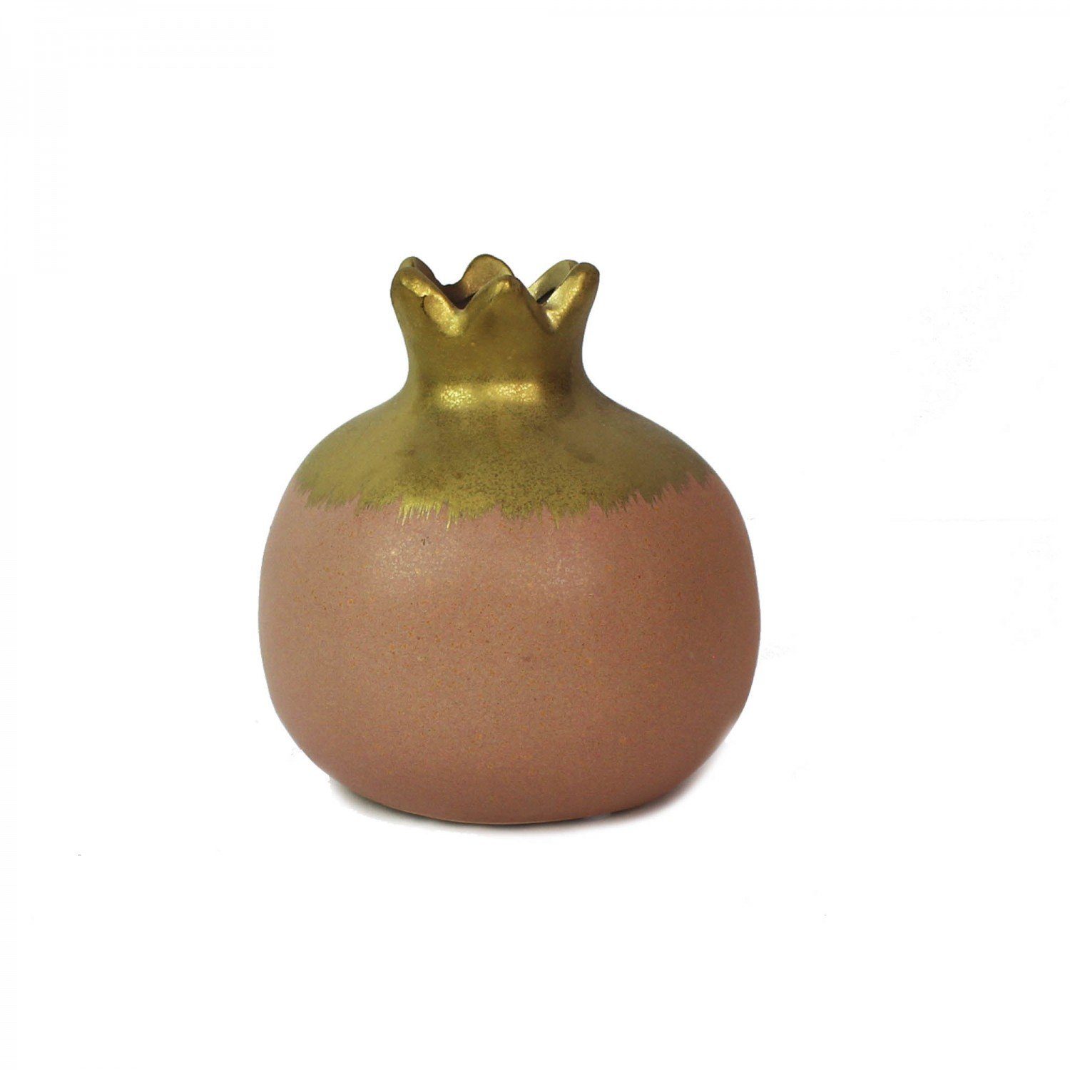 Pink/Rosa, gold Keramik Dekovase aus Vase mitienda Granatapfel