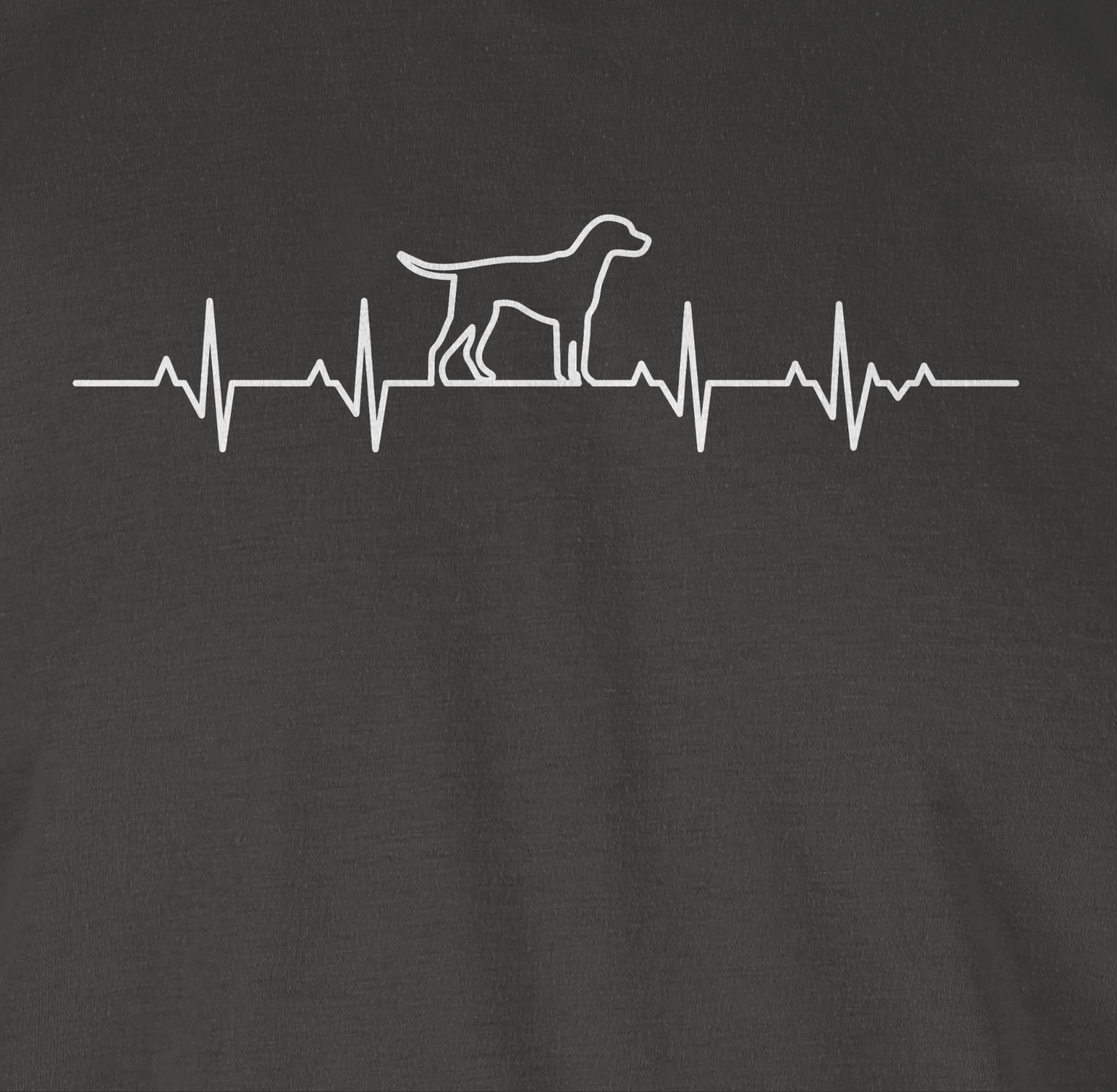 Shirtracer T-Shirt Herzschlag Hundebesitzer Dunkelgrau 03 Geschenk für Hund