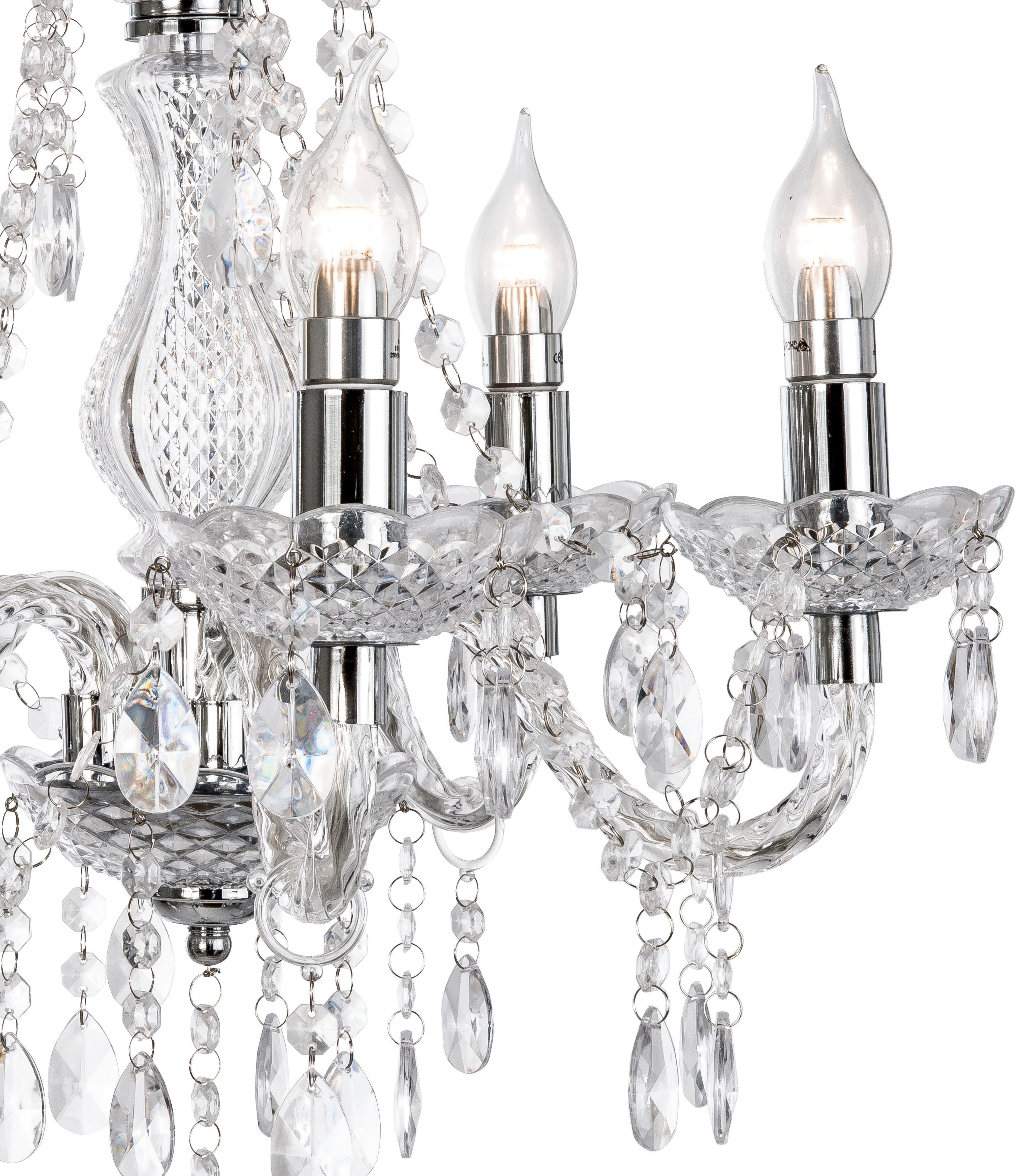 NOWA Kronleuchter MARIE, ohne Leuchtmittel, Luster, Elegante Leuchte, Kristalle, Hängeleuchte, Pendelleuchte