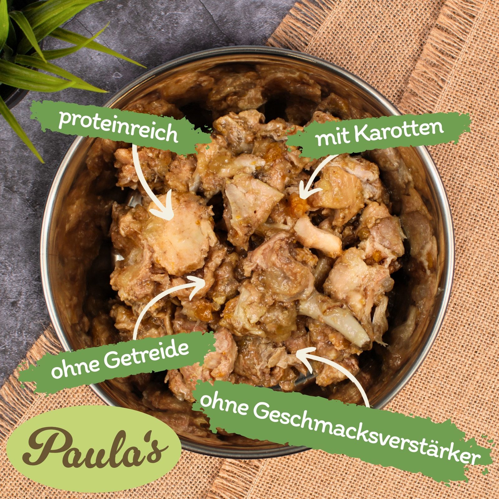 Lecker.Pet 24x400g Lecker.Pet® Gino's, Josie's, Luna's & Paula's Fleisch & Gemüse Huhn, Nassfutter für: Hund