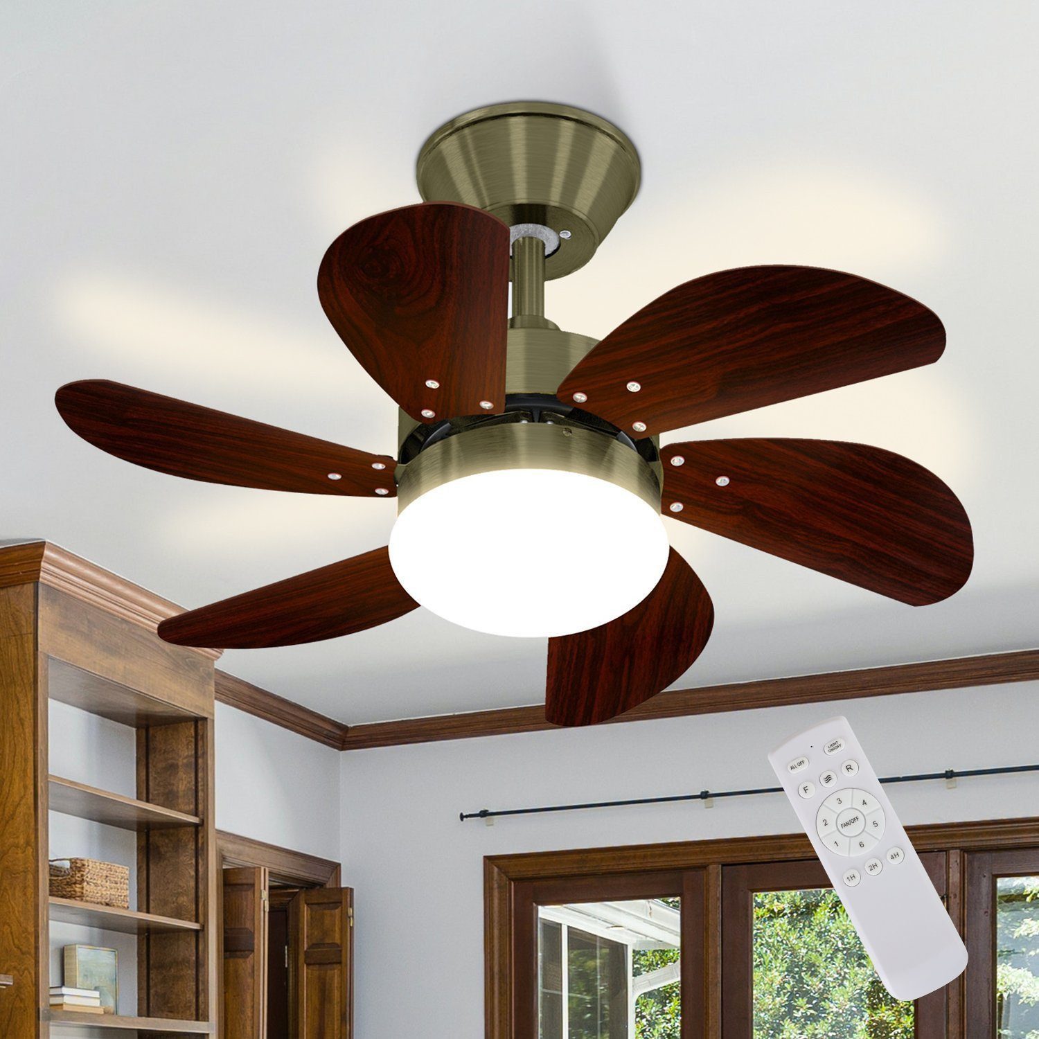 Nettlife Deckenventilator Leise Weiß 75cm 6 Flügel Deckenleuchte Timer Sommer/Winter Modus, Wohnzimmer Schlafzimmer Küche Esszimmer Kinderzimmer Arbeitszimmer